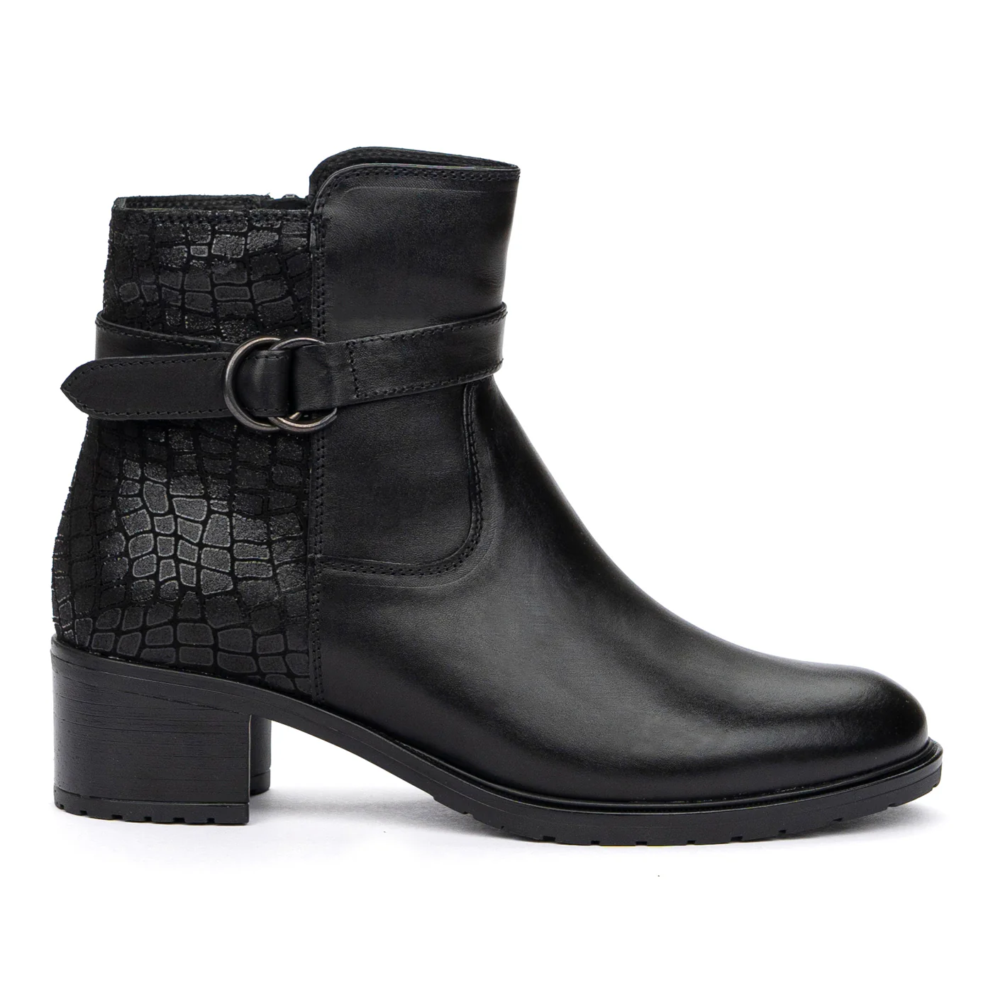 Ghete cu Toc Gros Dama din Piele Naturala Casual 8468