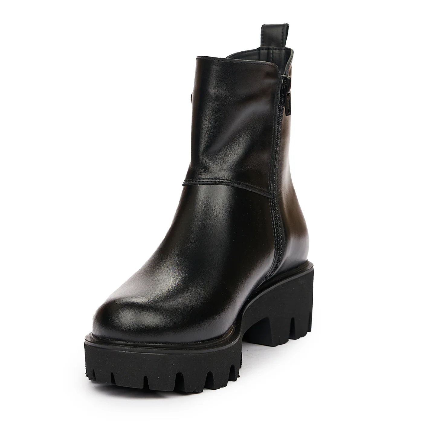 Ghete cu Toc Piele Naturala Casual Negre 8384 - Image 4