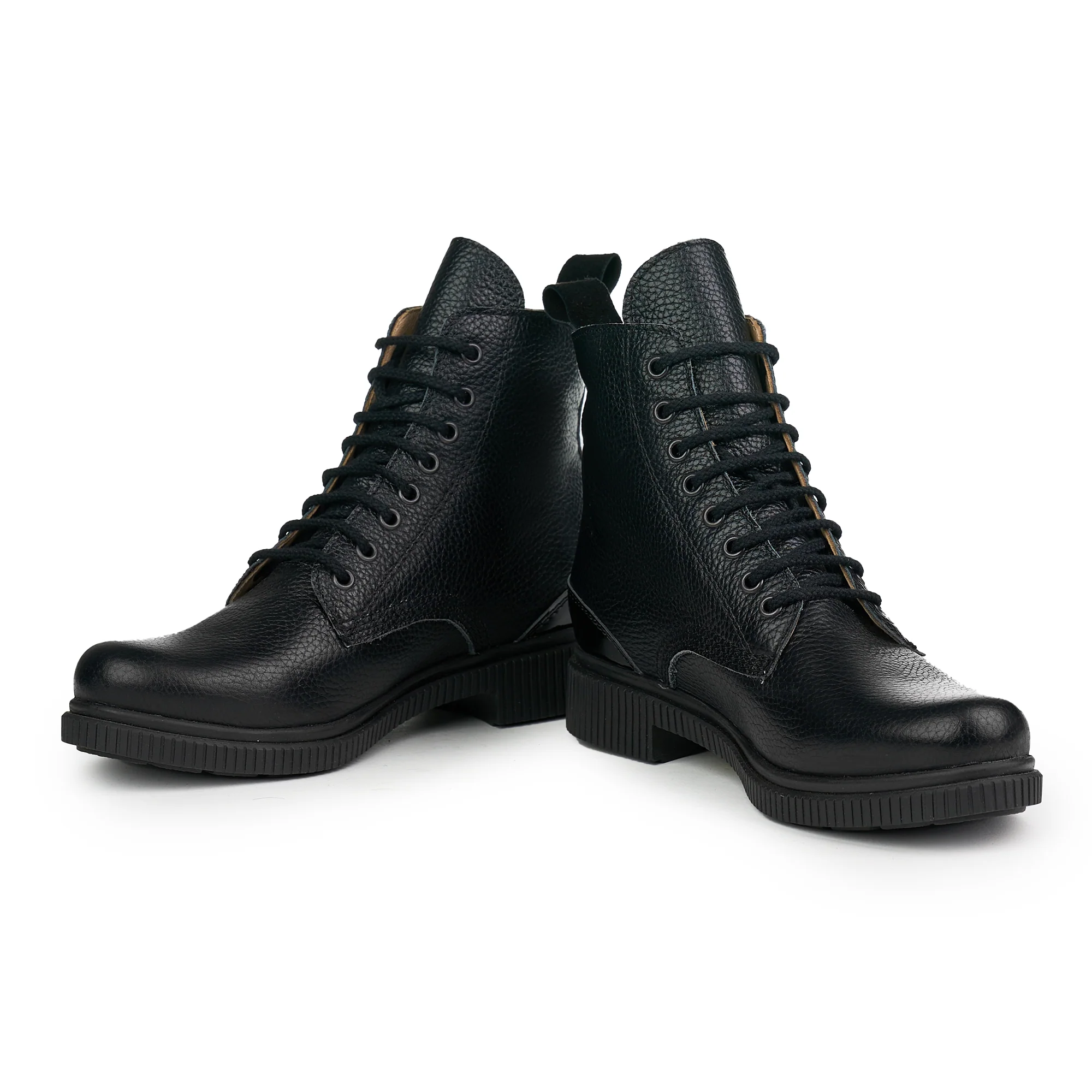 Ghete Dama de Piele Naturala cu Siret Casual Negre 12084 - Image 2