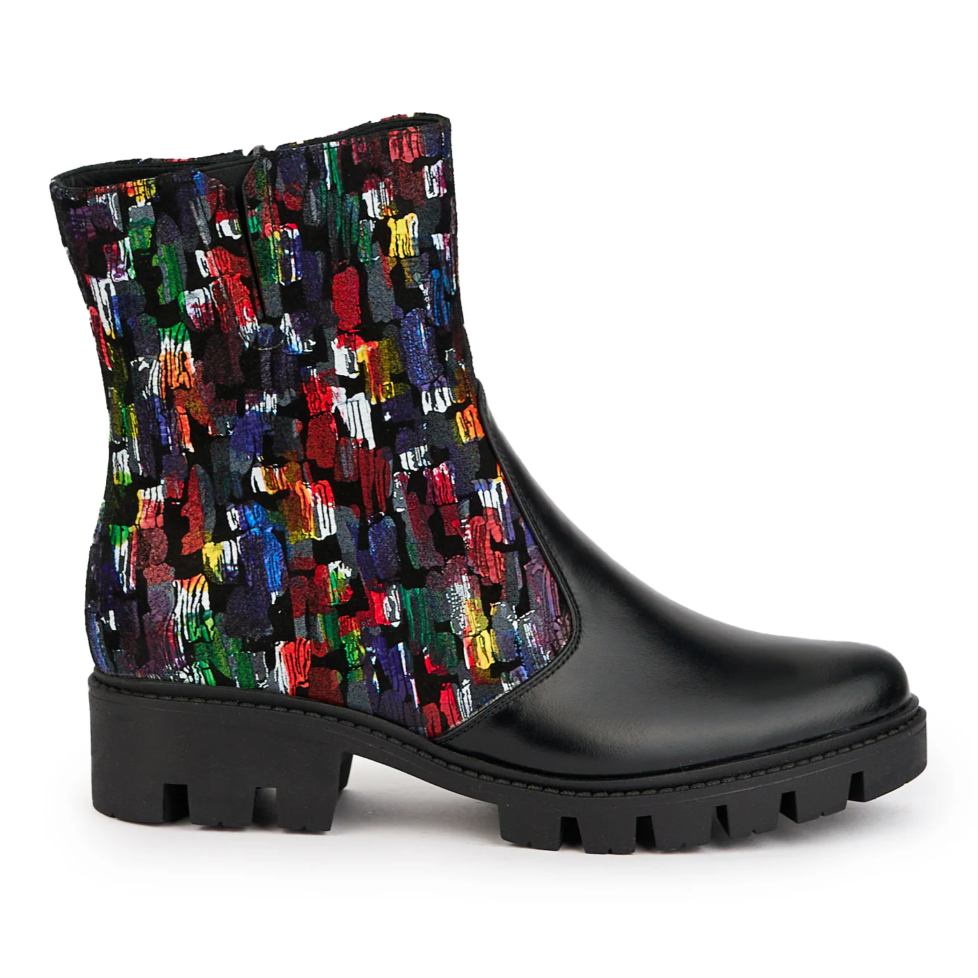 Ghete dama din piele naturala multicolor 17253