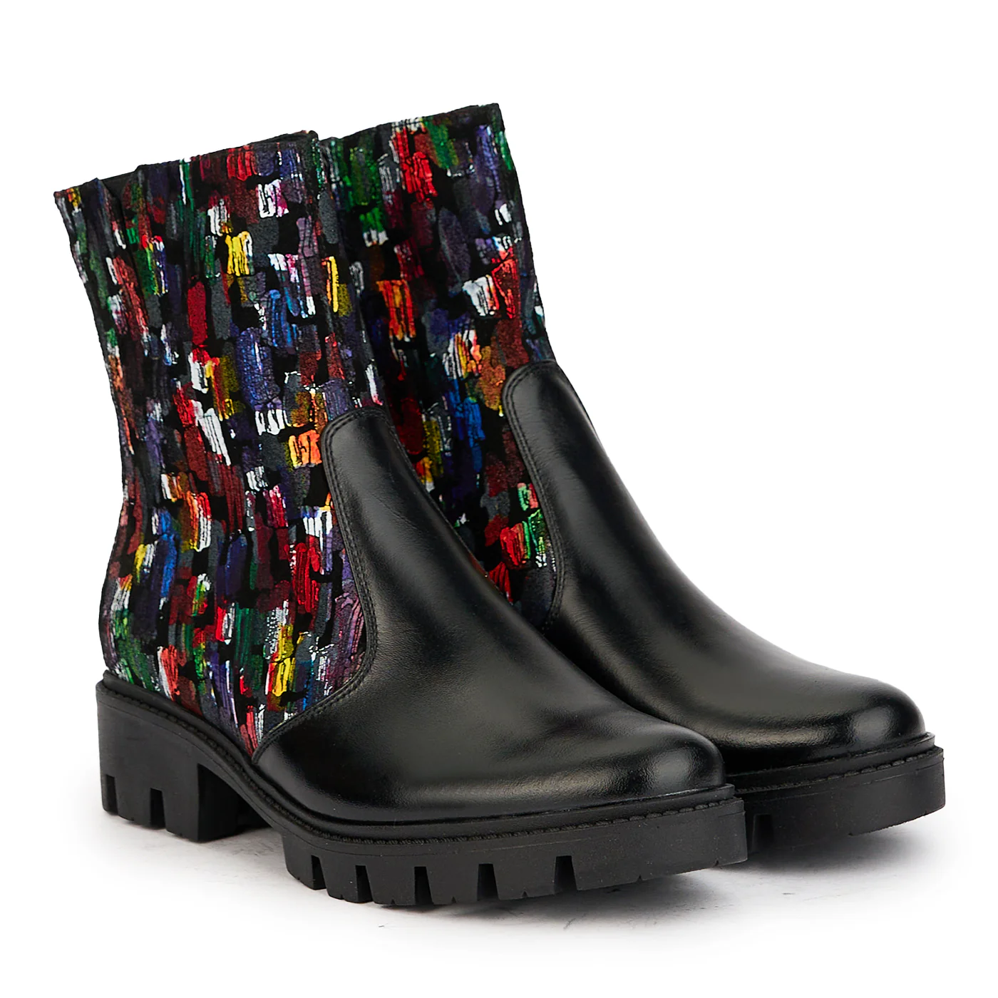 Ghete dama din piele naturala multicolor 17253 - Image 4