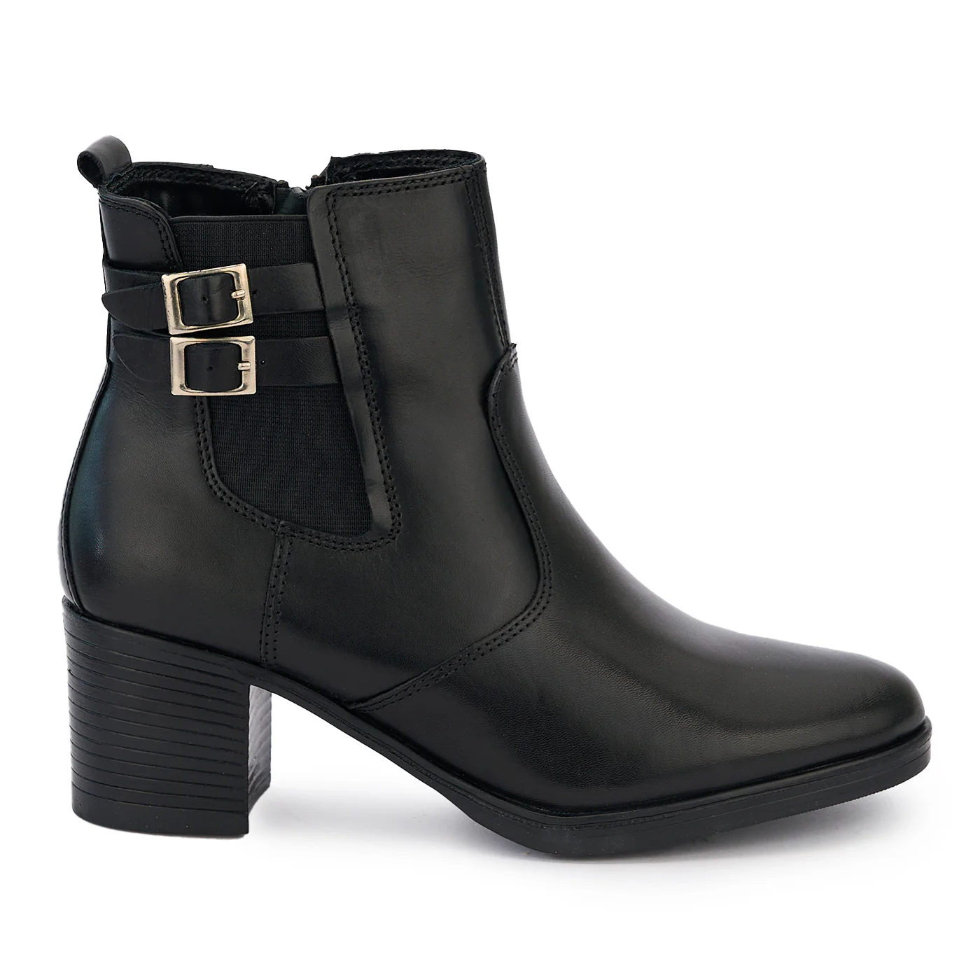 Ghete dama din piele naturala neagra 14010