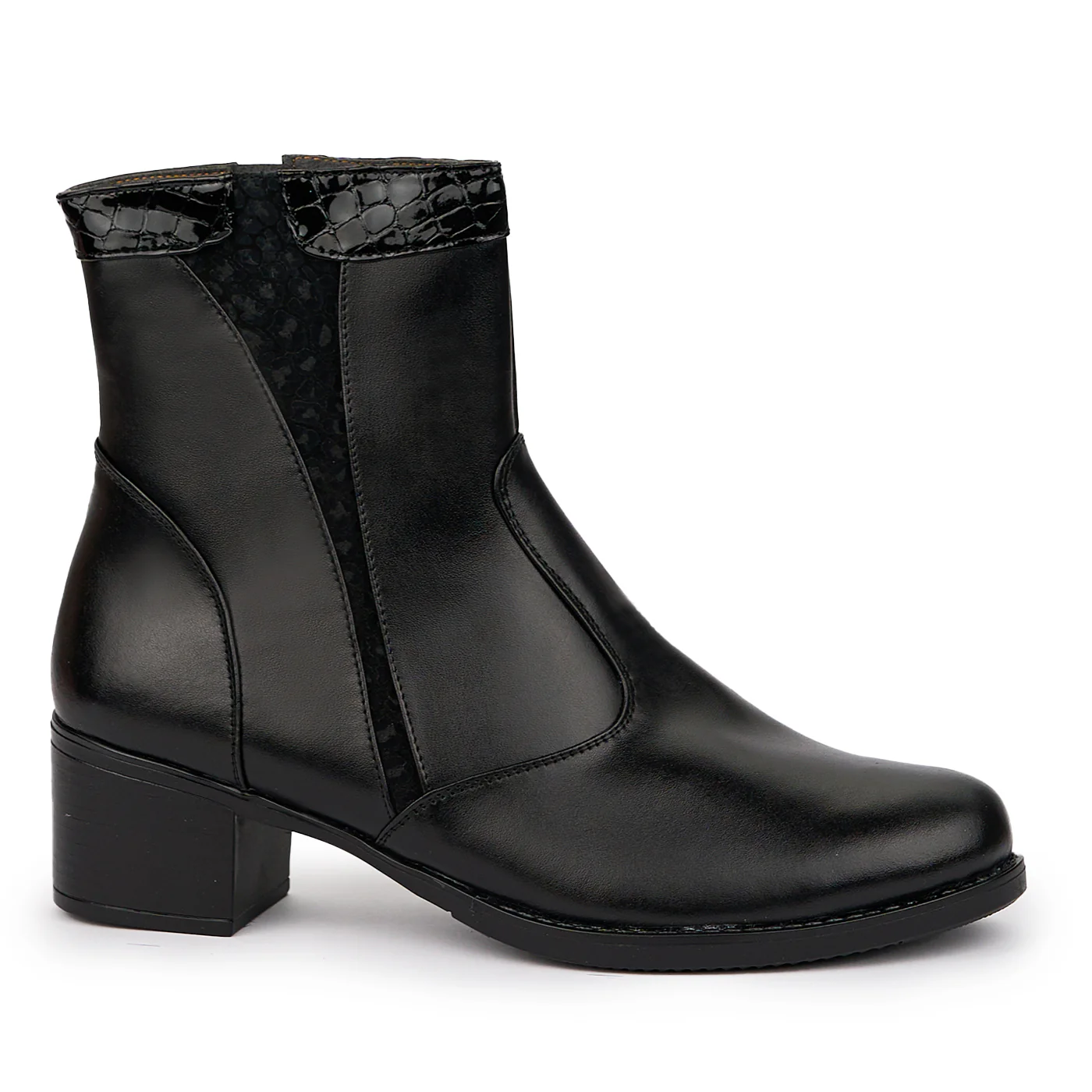 Ghete dama din piele naturala neagra 14292