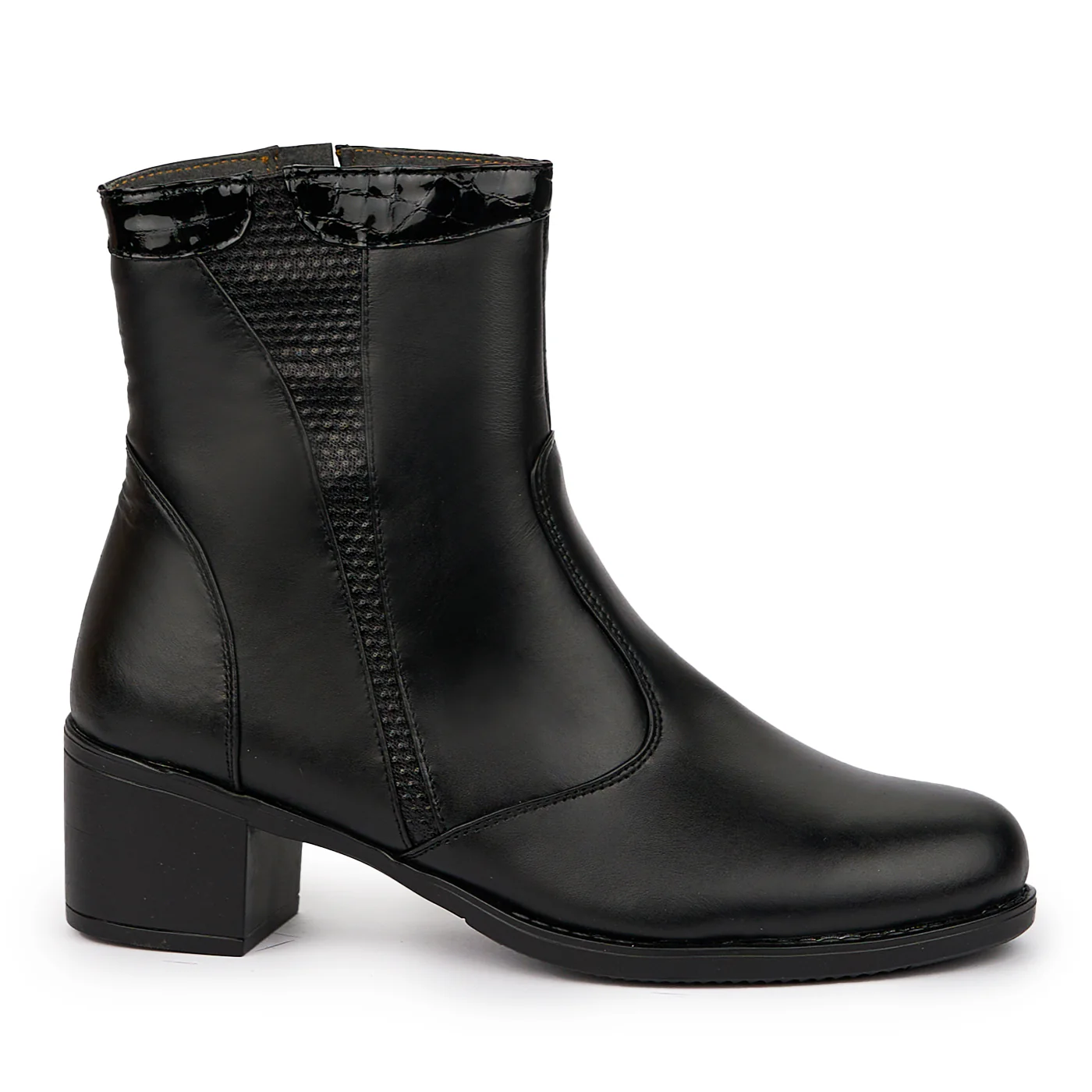 Ghete dama din piele naturala neagra 14293