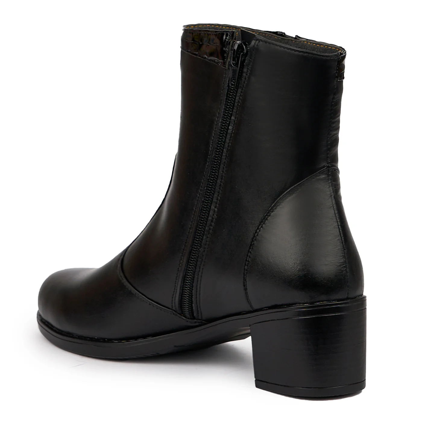 Ghete dama din piele naturala neagra 14293 - Image 2