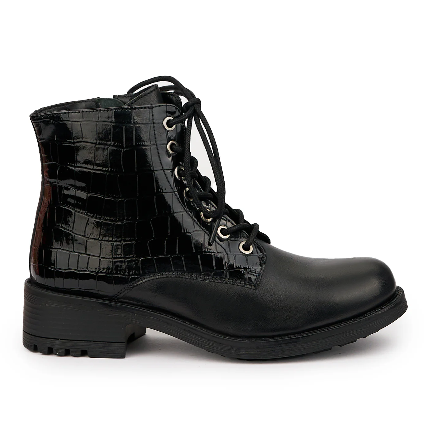 Ghete dama din piele naturala neagra 14509