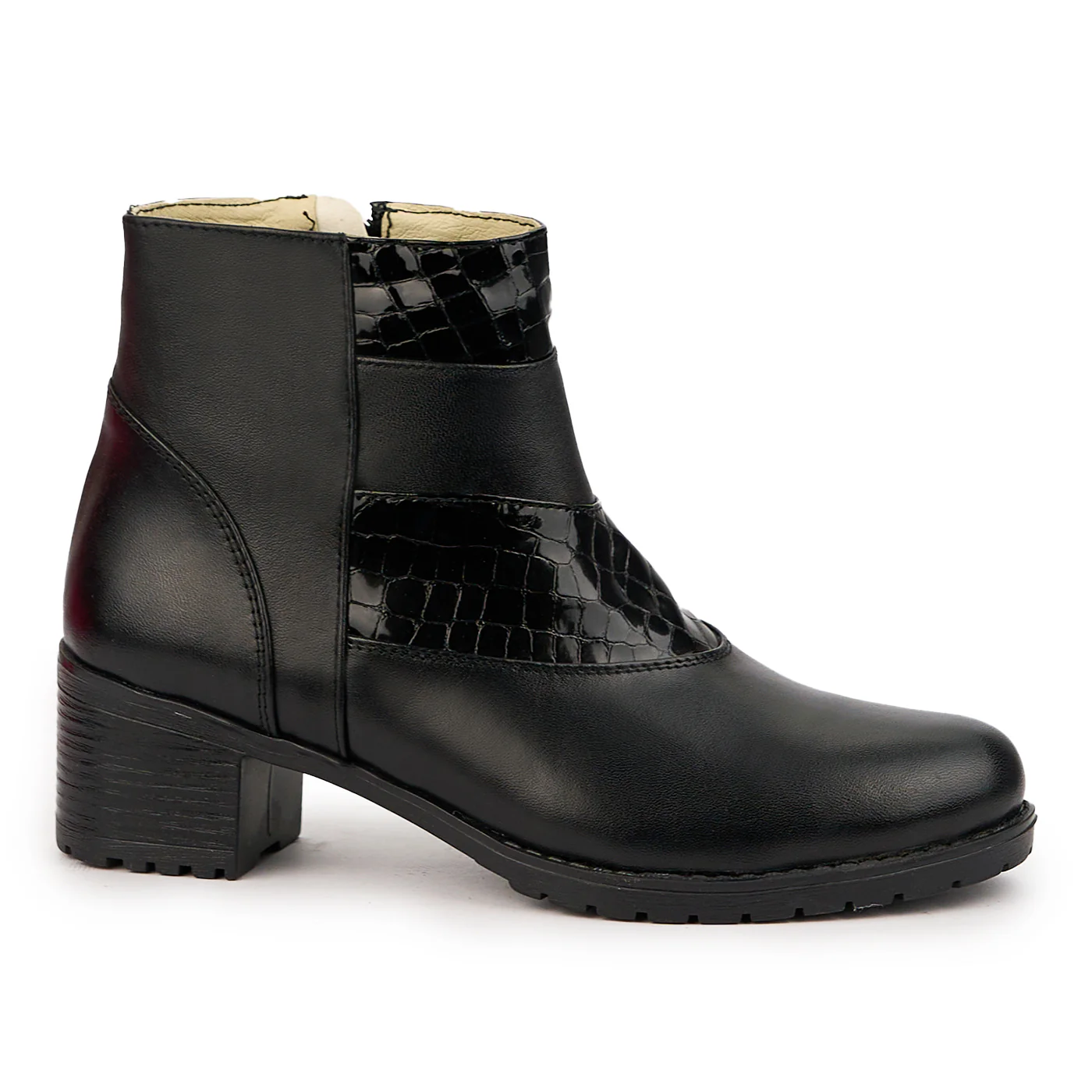 Ghete dama din piele naturala neagra 14640