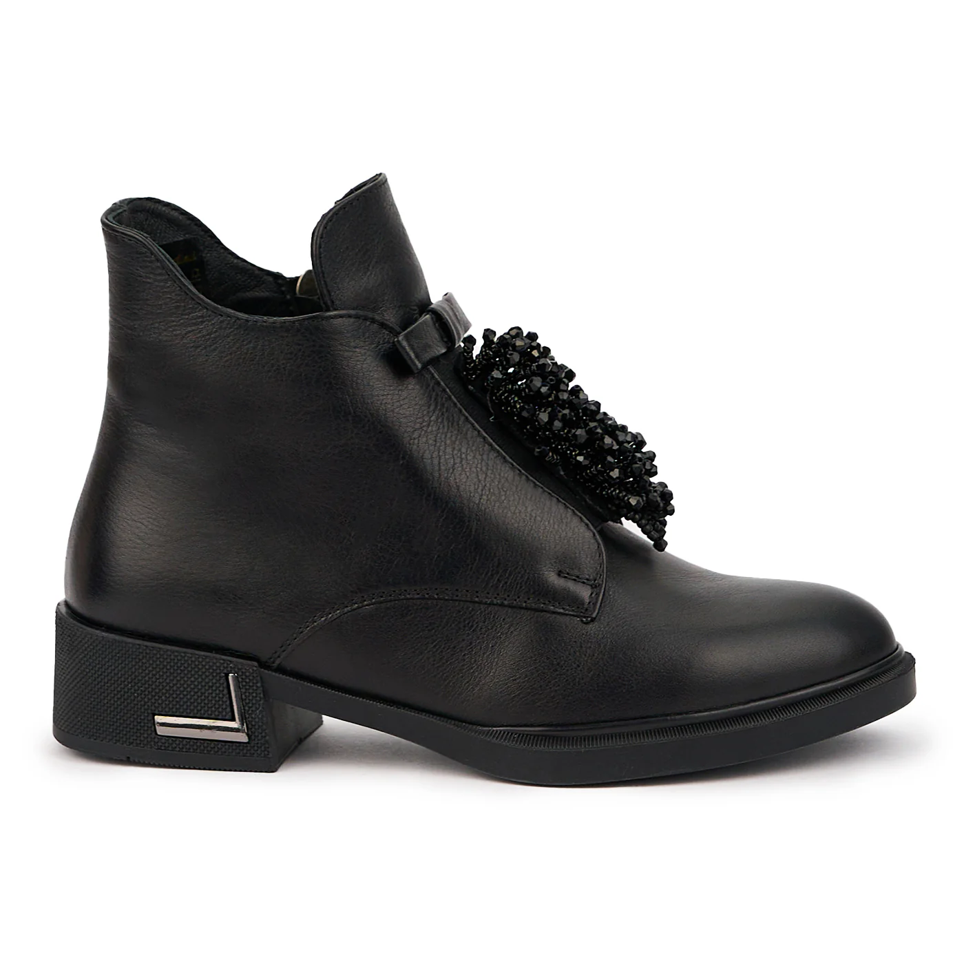 Ghete dama din piele naturala neagra 14692