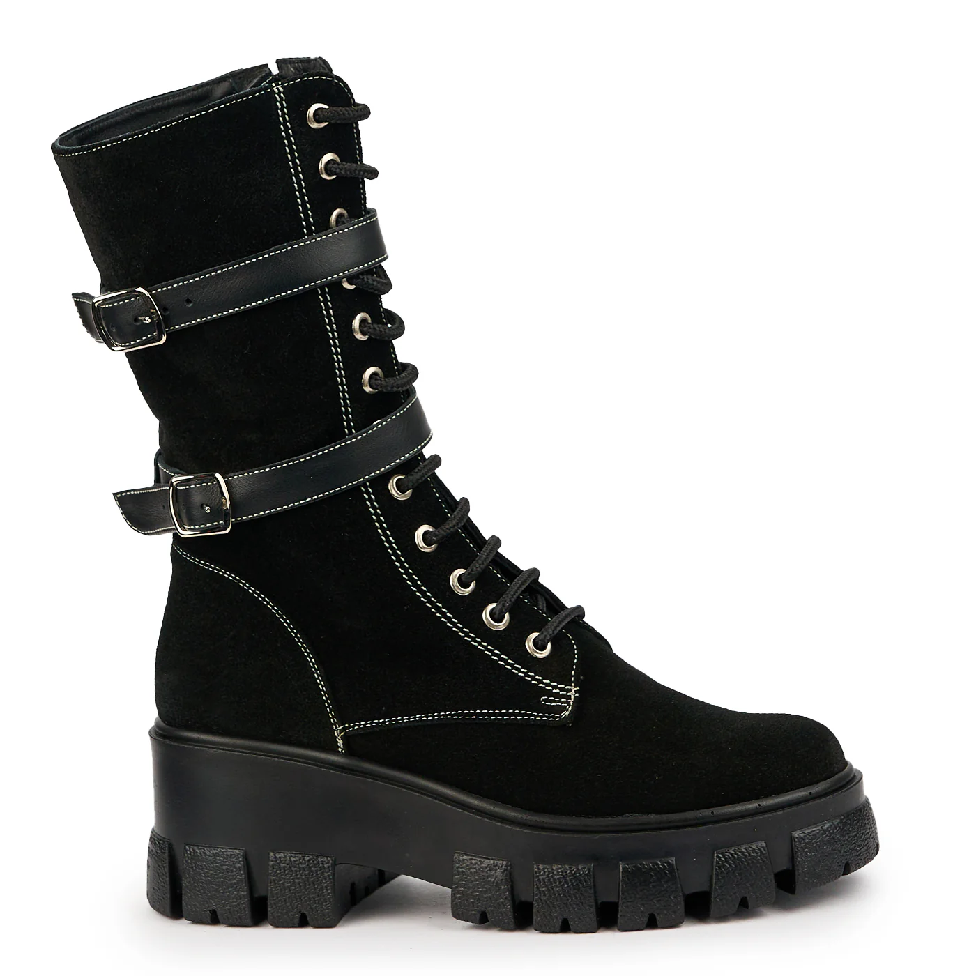 Ghete dama din piele naturala neagra 14735