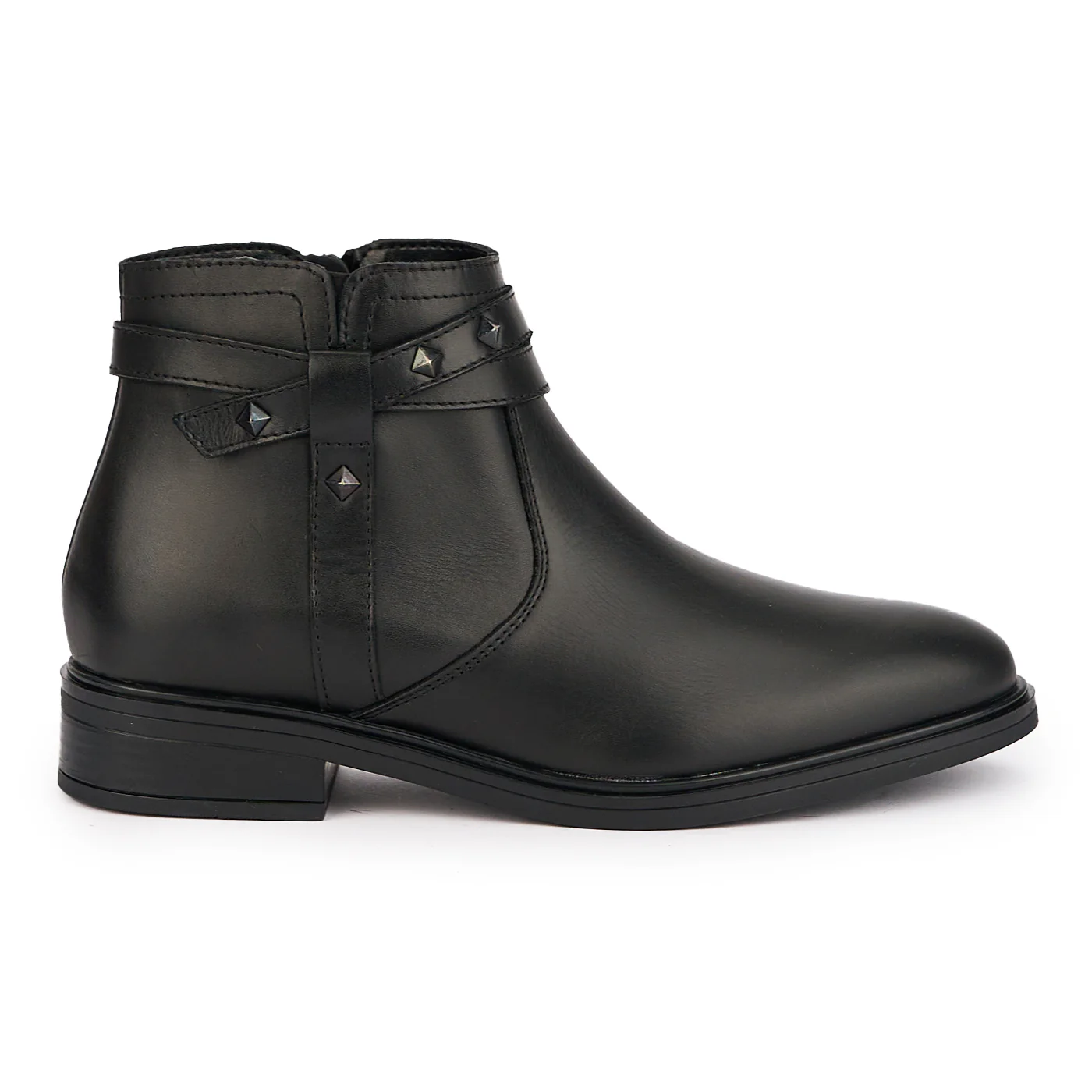 Ghete dama din piele naturala neagra 17013
