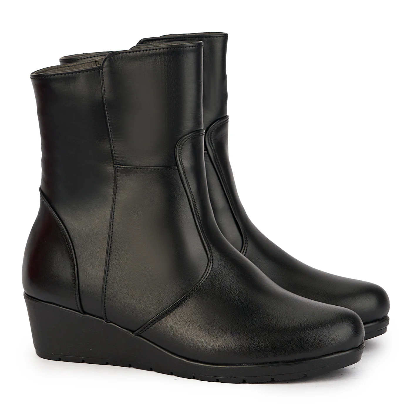 Ghete dama din piele naturala neagra 17318 - Image 4