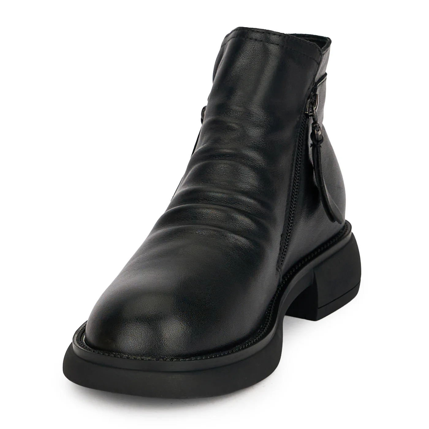 Ghete dama din piele naturala neagra 19011 - Image 3