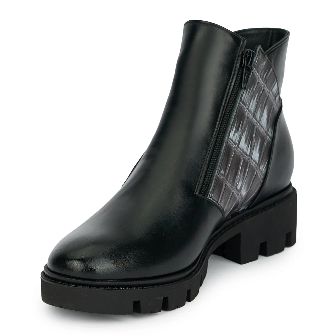 Ghete dama din piele naturala neagra 19231 - Image 3