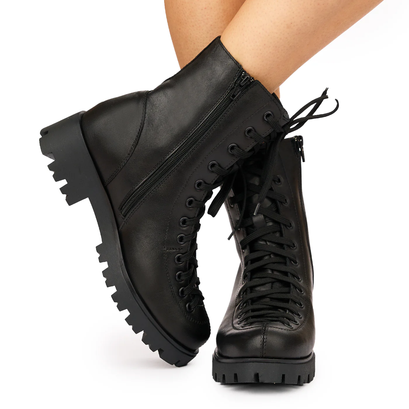 Ghete dama din piele naturala neagra 3899 - Image 3