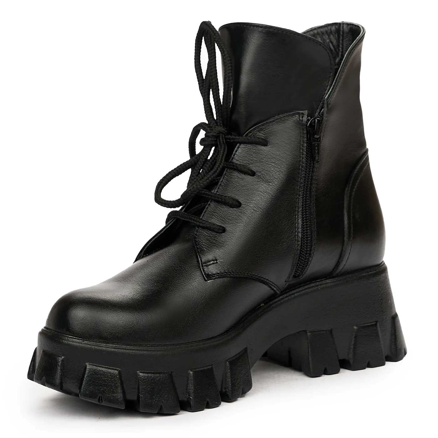 Ghete dama din piele naturala neagra 8353 - Image 4