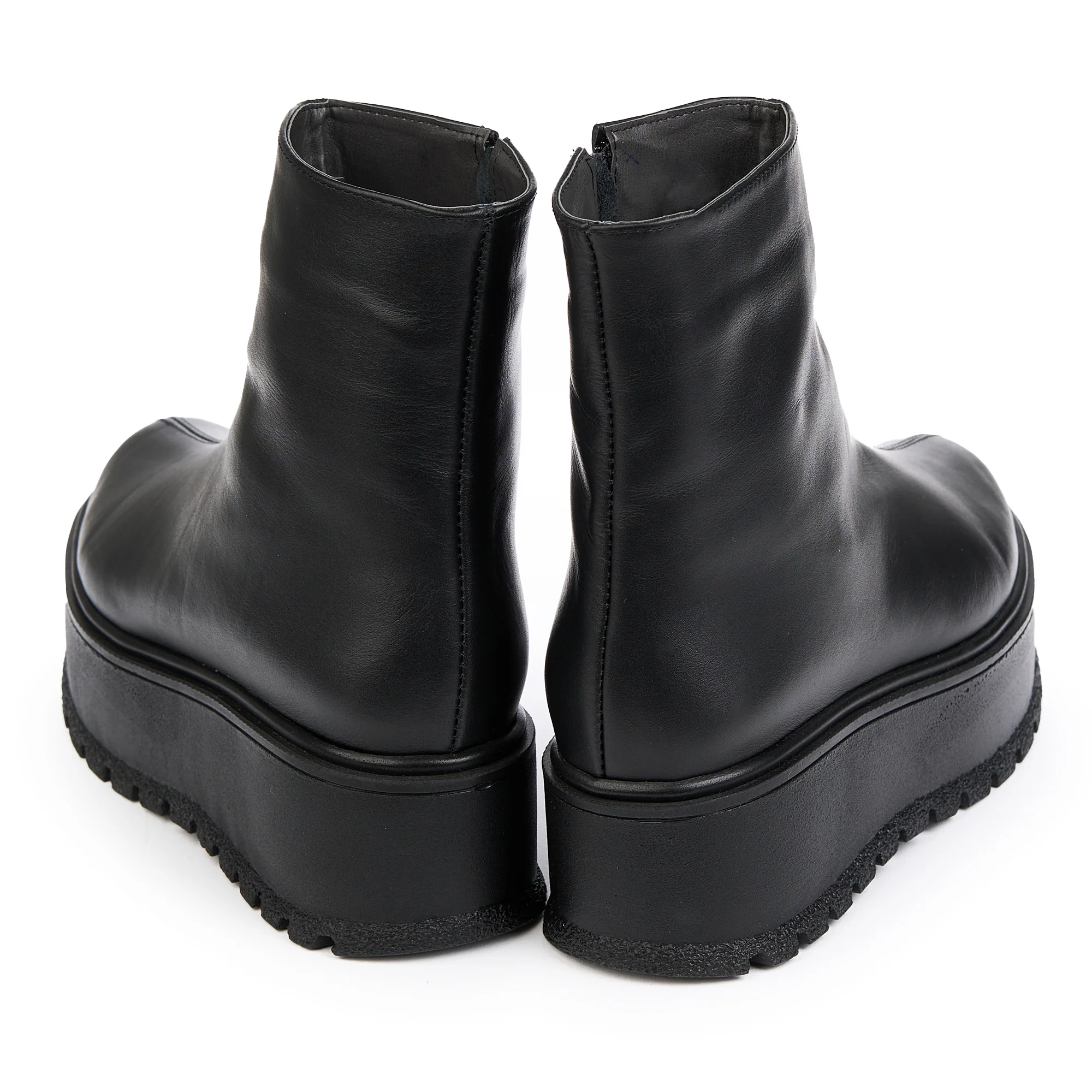 Ghete dama din piele naturala neagra cu talpa groasa 6 cm 14839 - Image 4