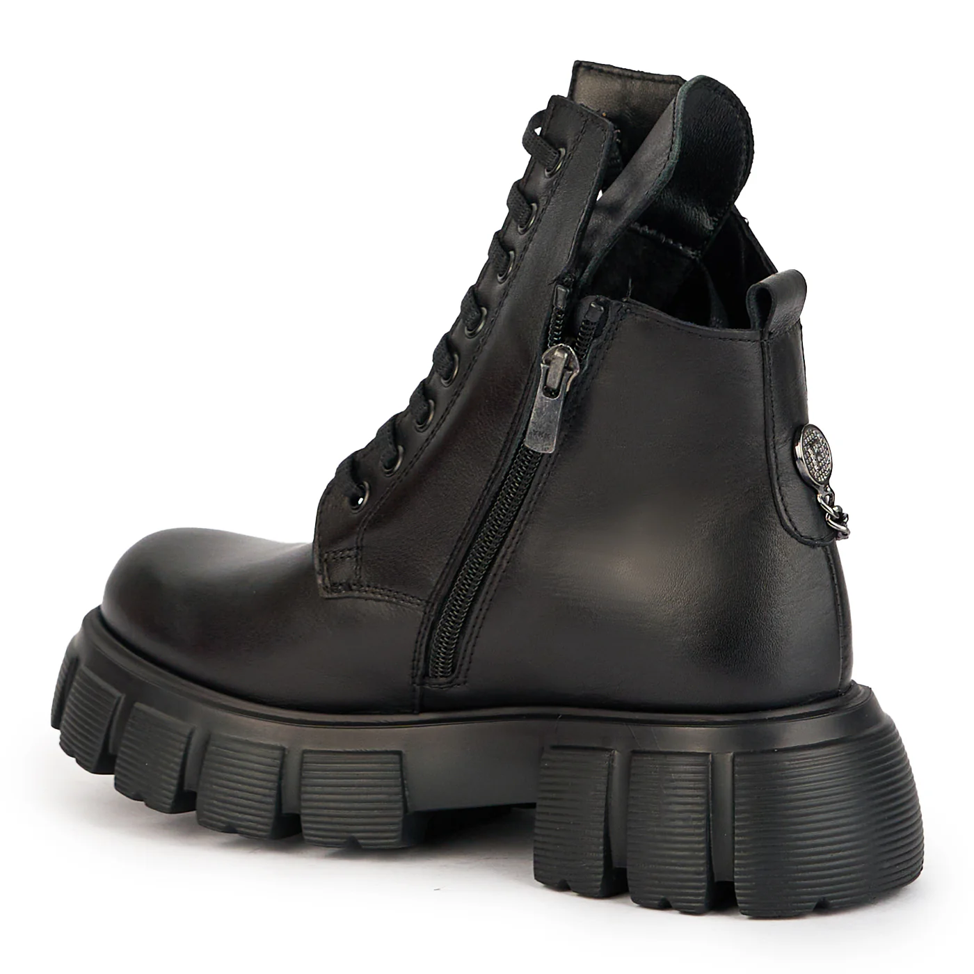 Ghete dama din piele naturala neagra cu talpa inalta 17290 - Image 2