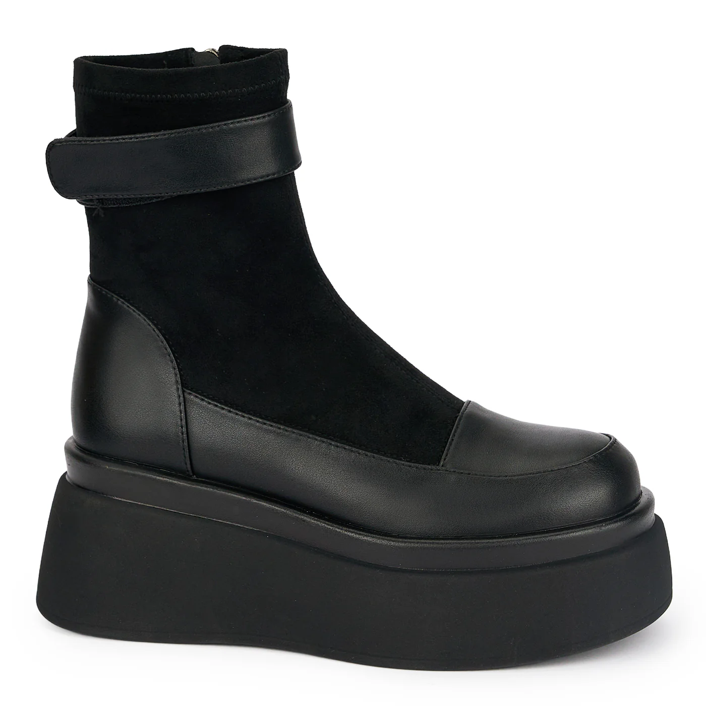 Ghete dama din piele naturala neagra cu talpa inalta 5.5 cm 18900