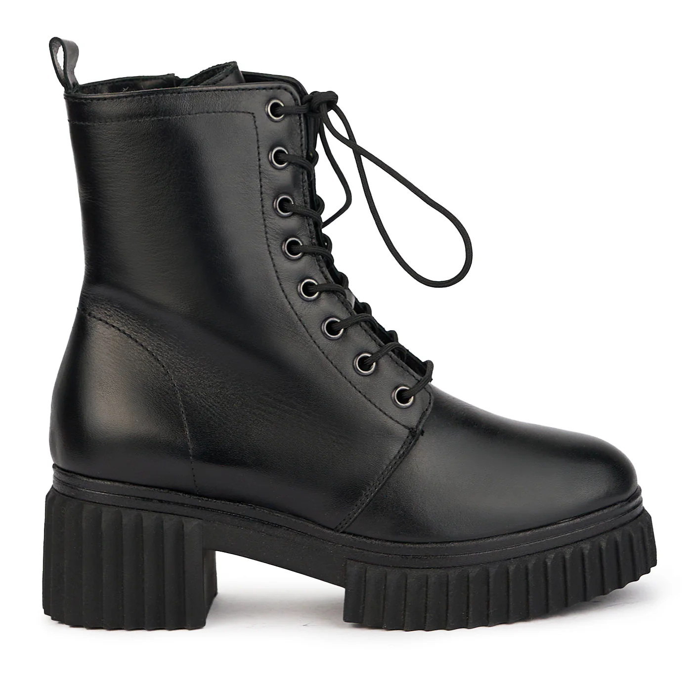 Ghete dama din piele naturala neagra cu toc 6 cm 17192