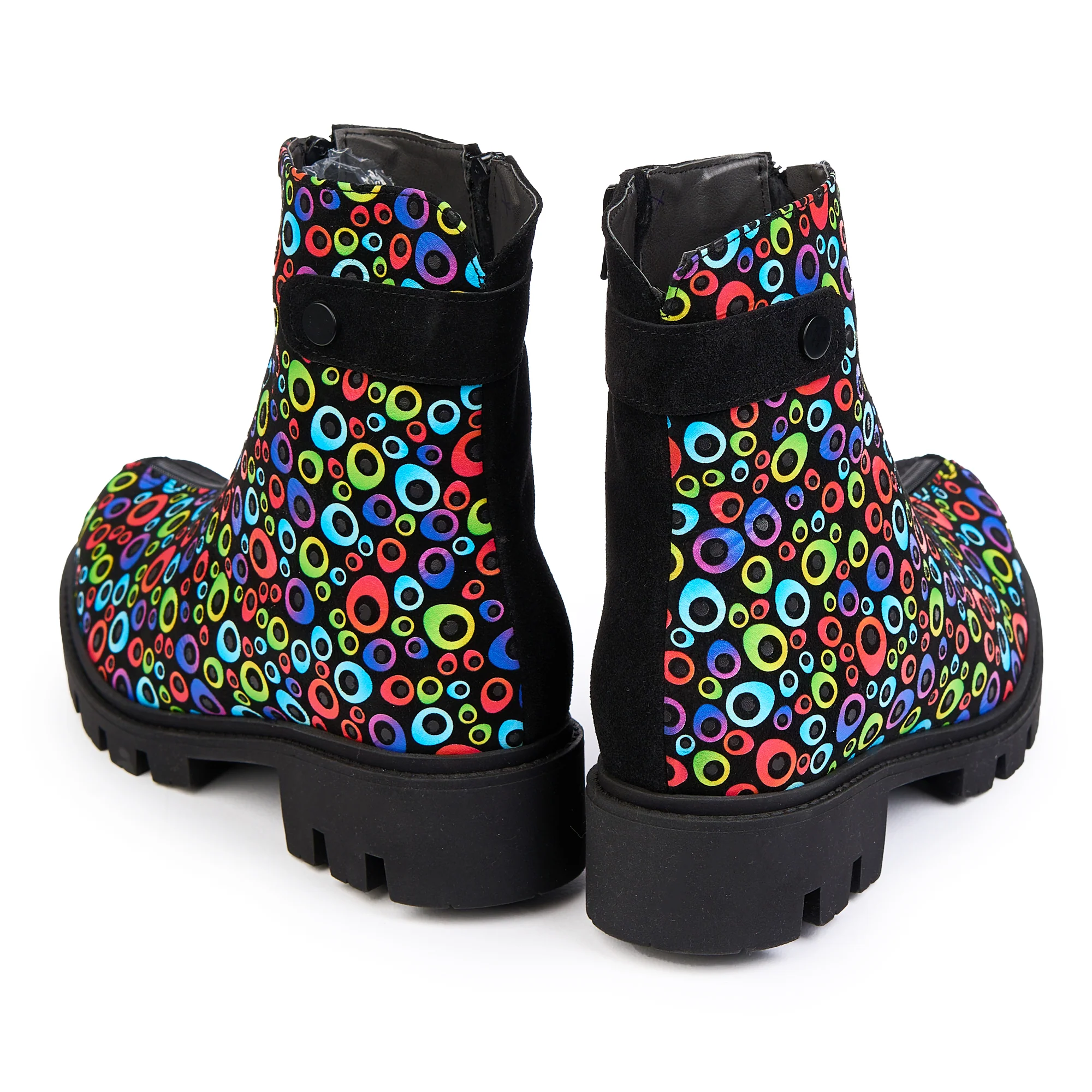 Ghete dama din piele naturala neagra - multicolor 14842 - Image 4