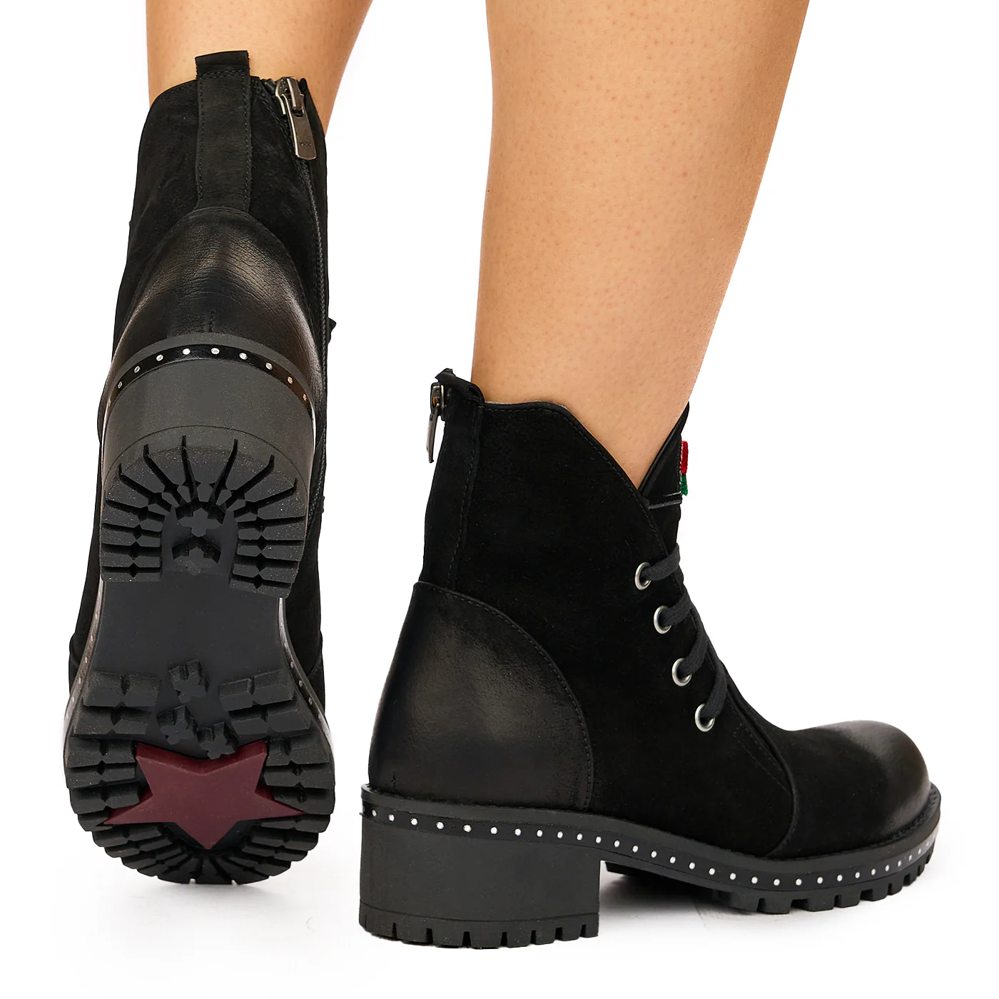 Ghete dama din piele naturala neagra 3898 - Image 4