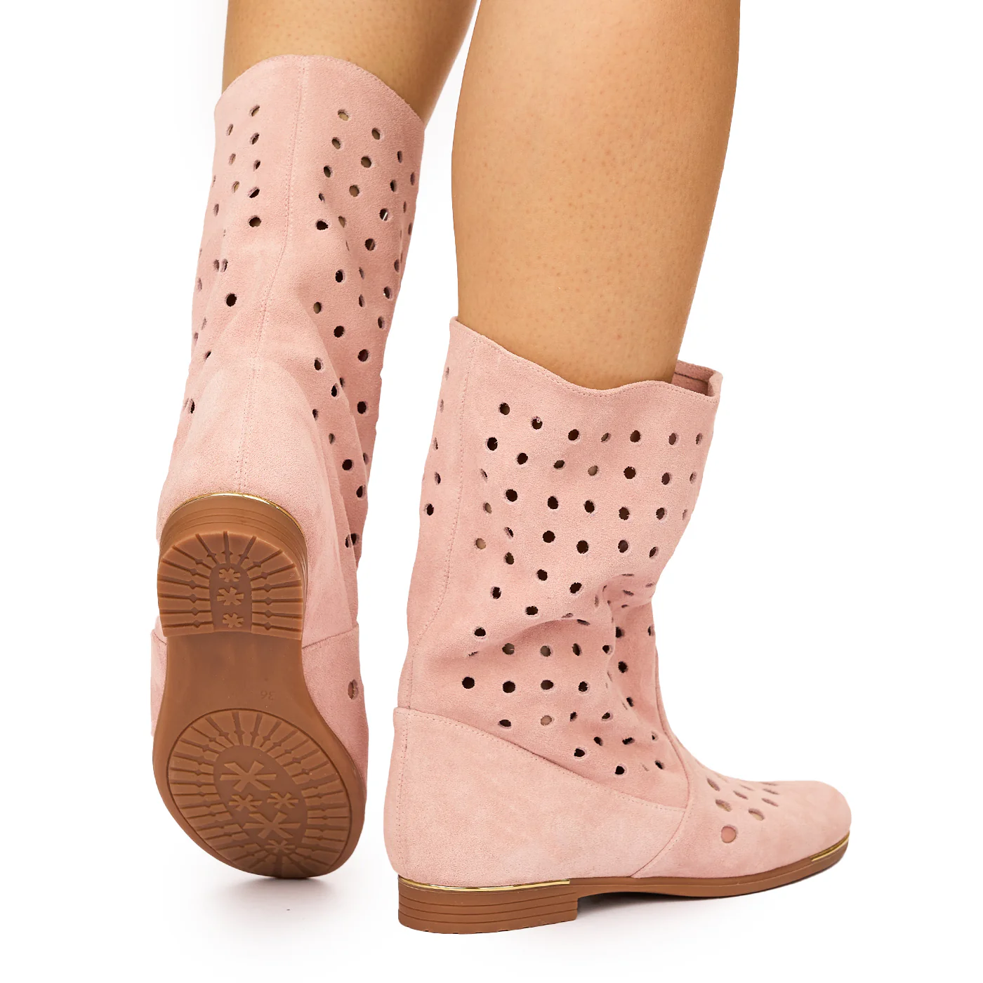Ghete dama din piele naturala roz 3920 - Image 4