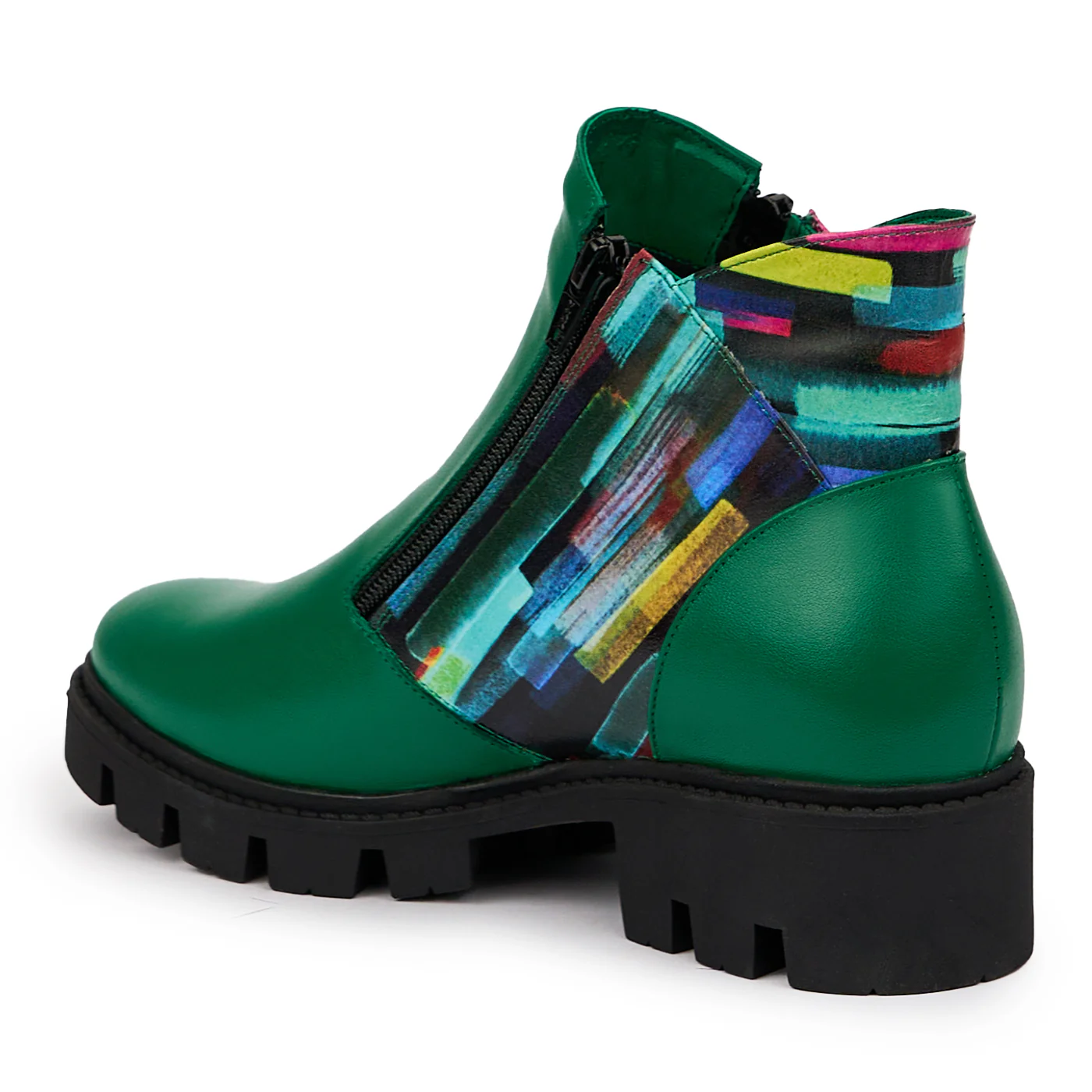 Ghete dama din piele naturala verde 14328 - Image 2