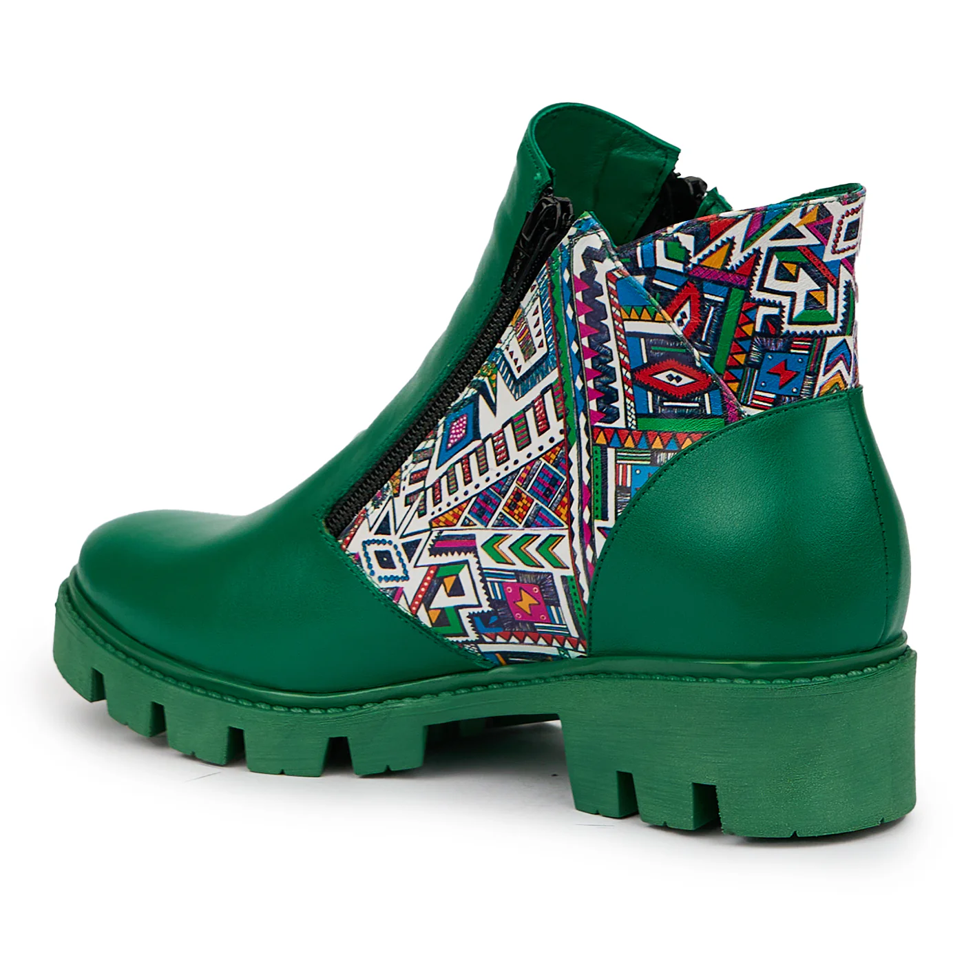 Ghete dama din piele naturala verde 14332 - Image 2