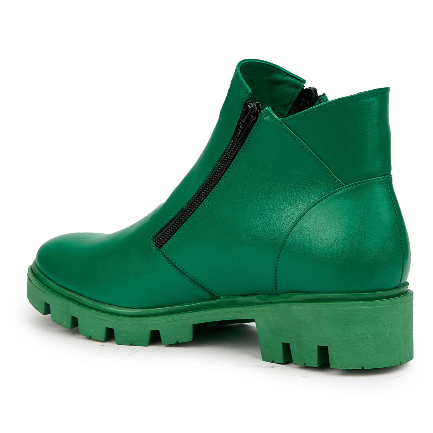 Ghete dama din piele naturala verde 14567 - Image 2