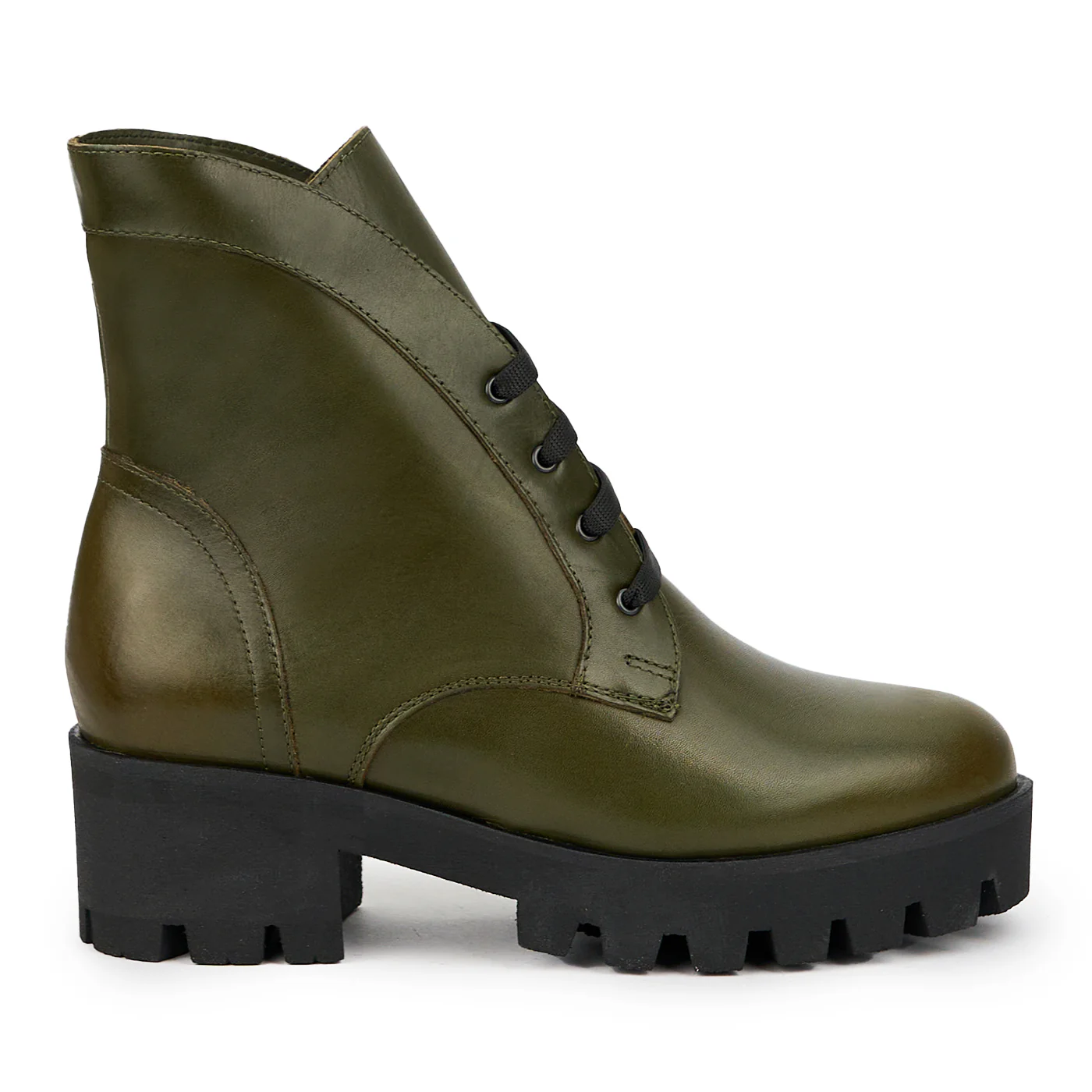 Ghete dama din piele naturala verde 14784