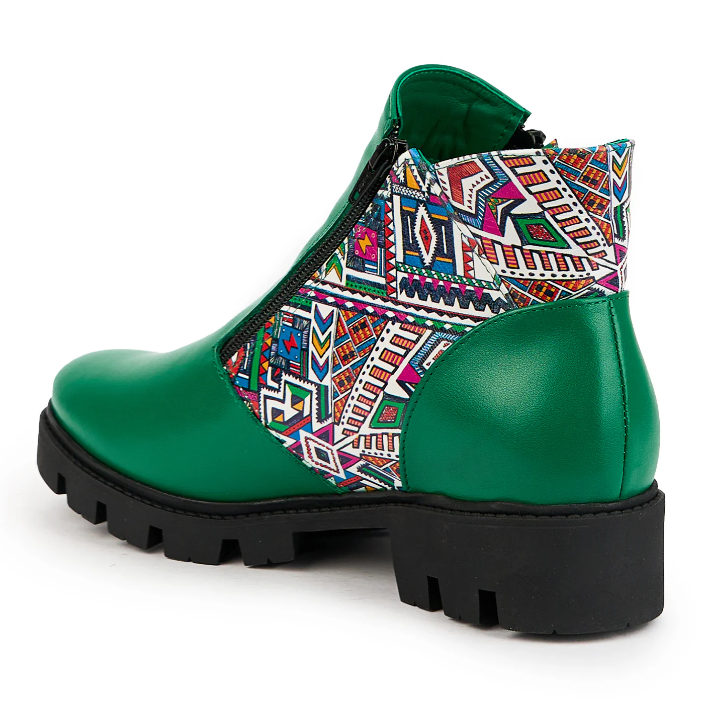 Ghete dama din piele naturala verde 14887 - Image 2