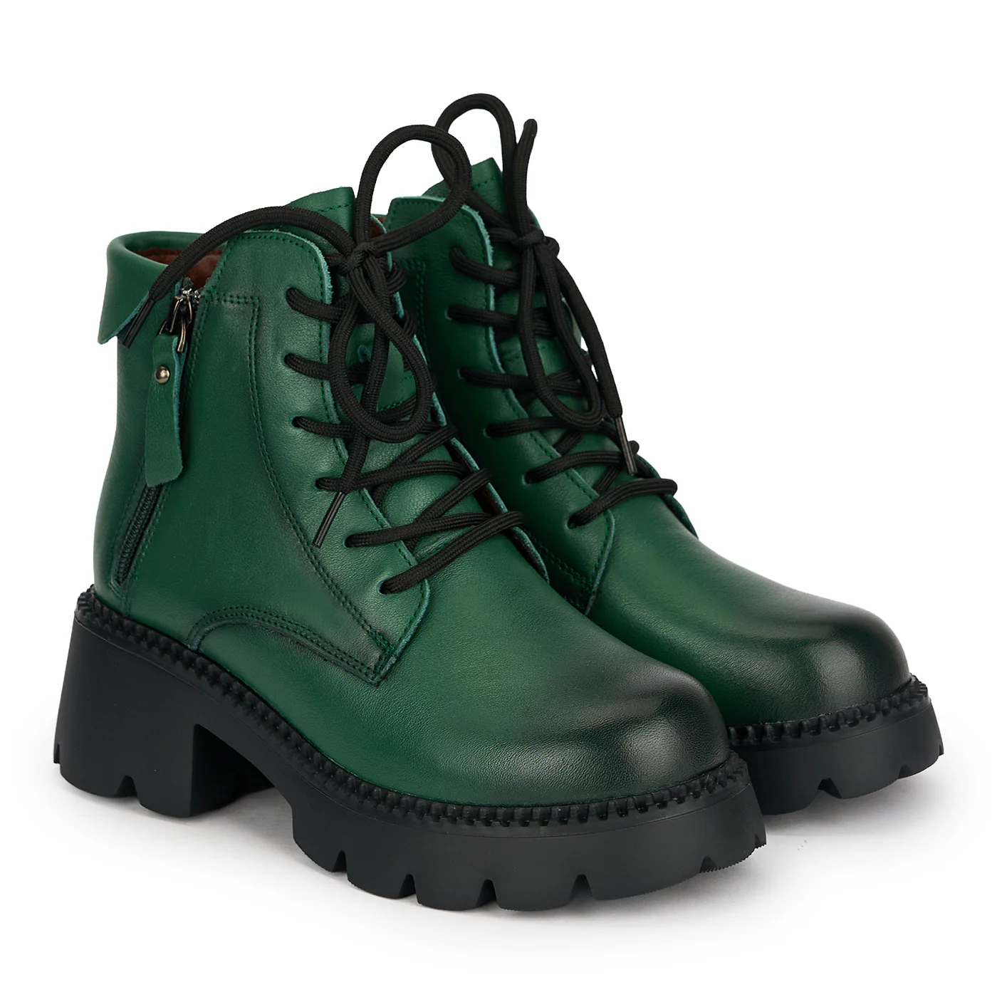 Ghete dama din piele naturala verde 19032 - Image 4