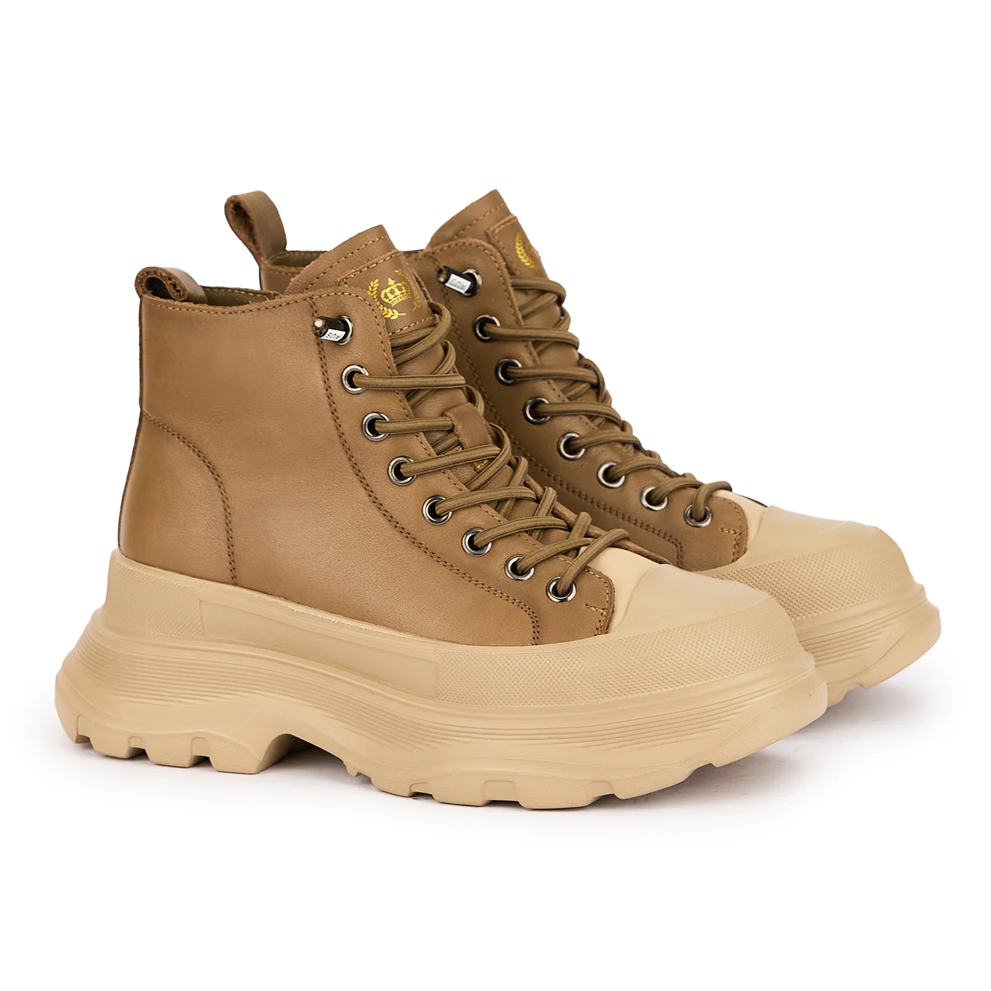 Ghete dama din piele naturala verde-kaki 16998 - Image 4