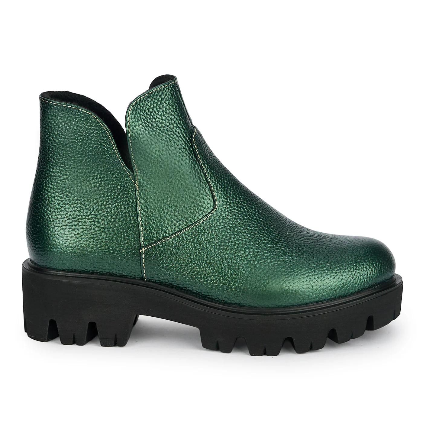 Ghete dama din piele naturala verde sidef 19202