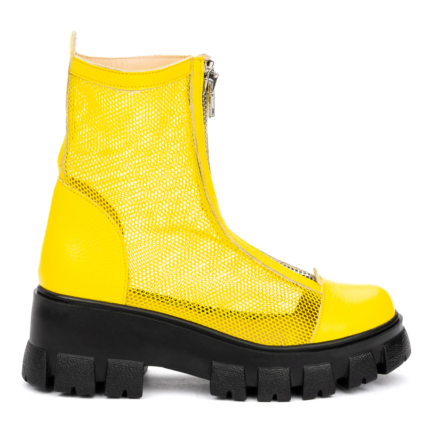 Ghete Dama Galben din Piele Naturala 8670