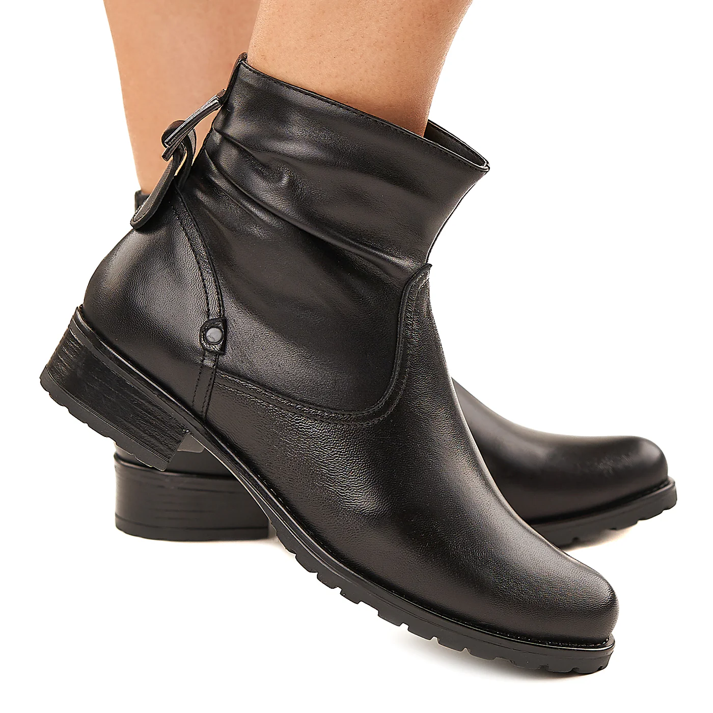 Ghete dama negre din piele naturala 3332