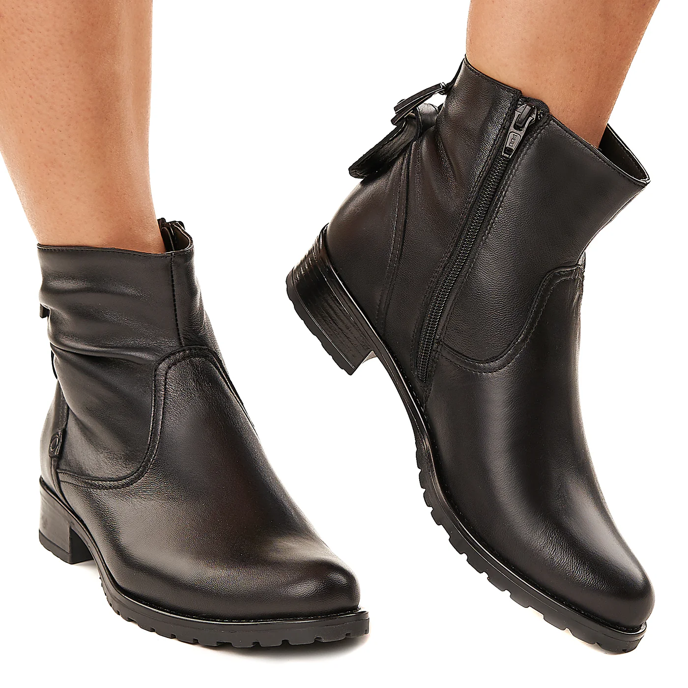 Ghete dama negre din piele naturala 3332 - Image 2