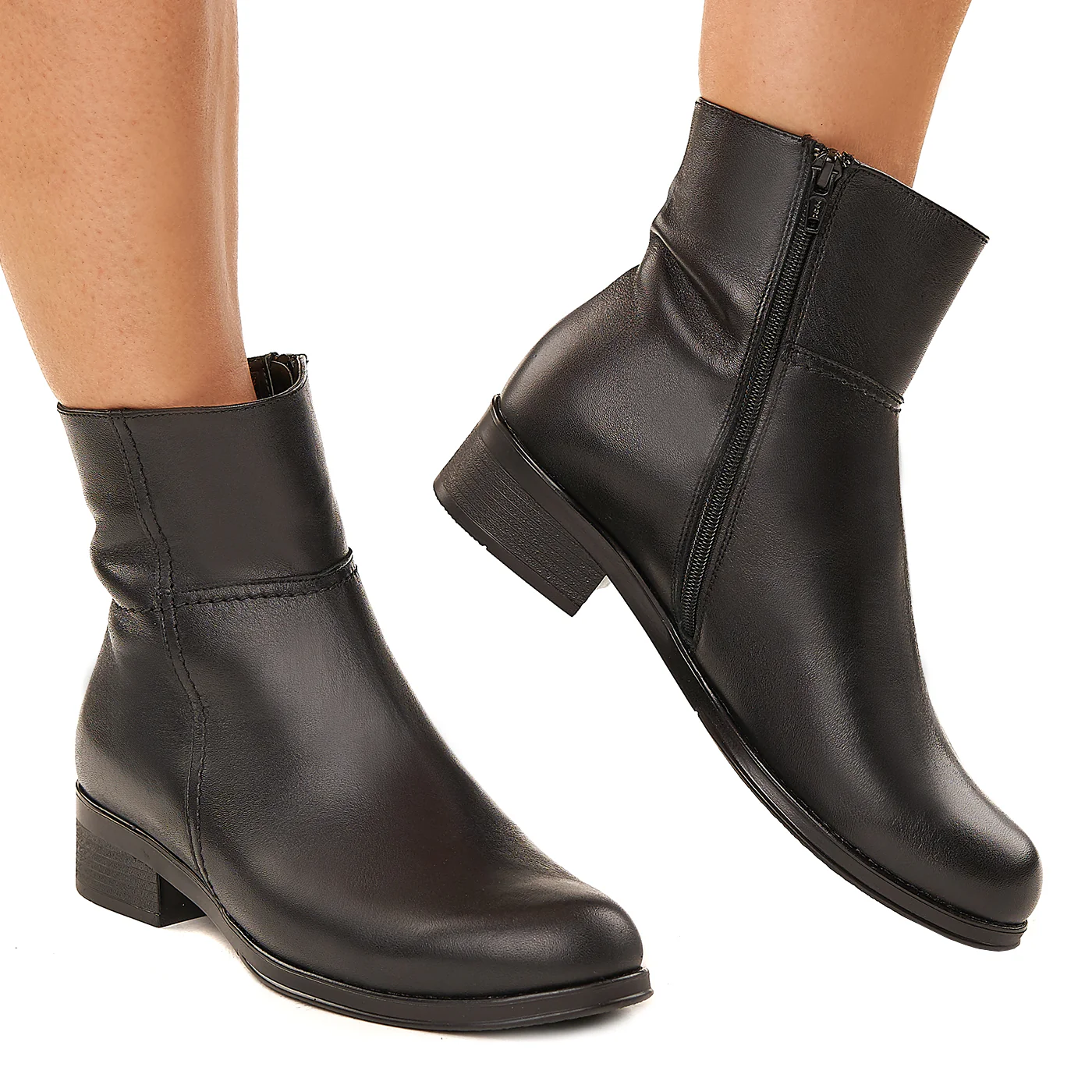 Ghete dama negre din piele naturala 3352 - Image 2