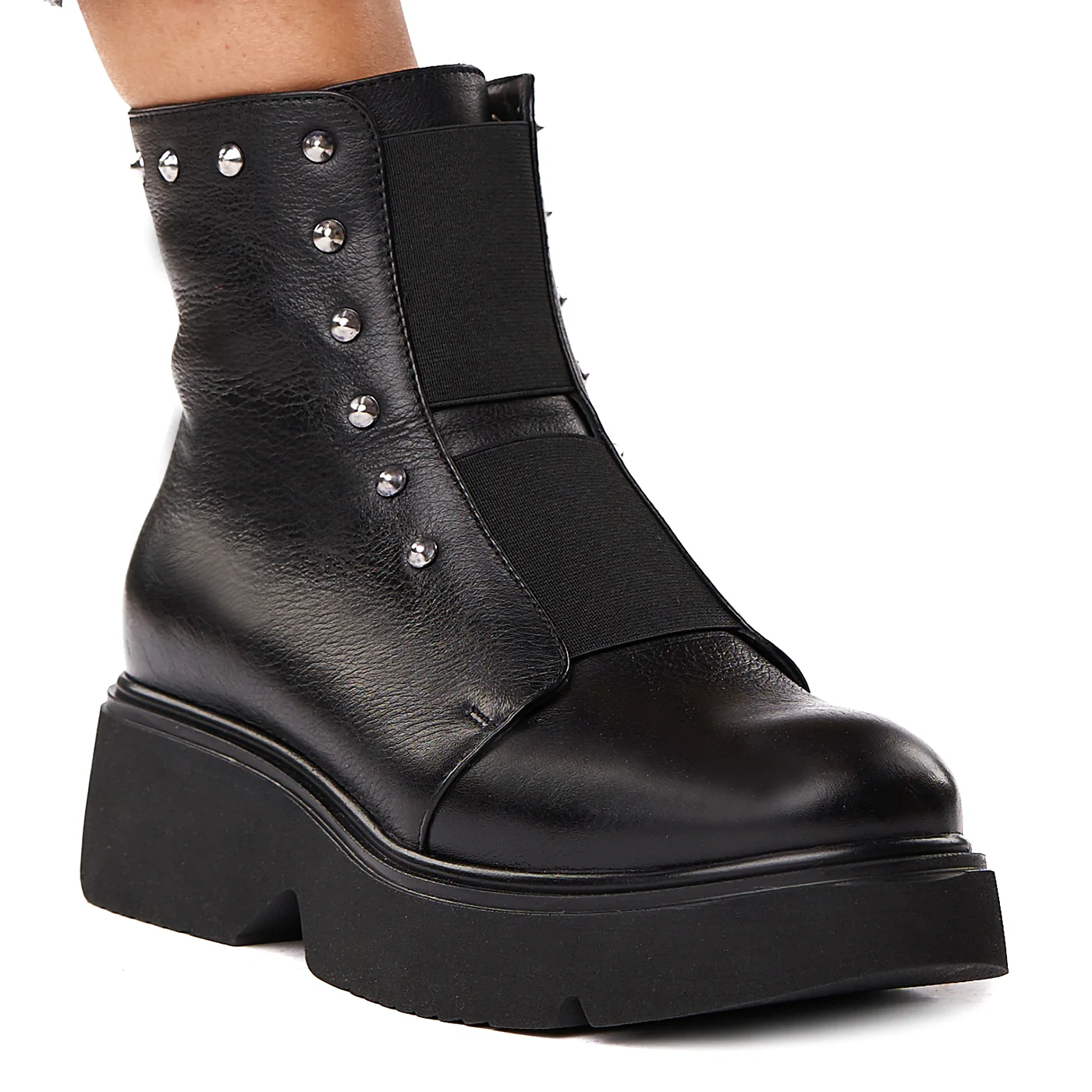 Ghete dama negre din piele naturala 3564 - Image 2
