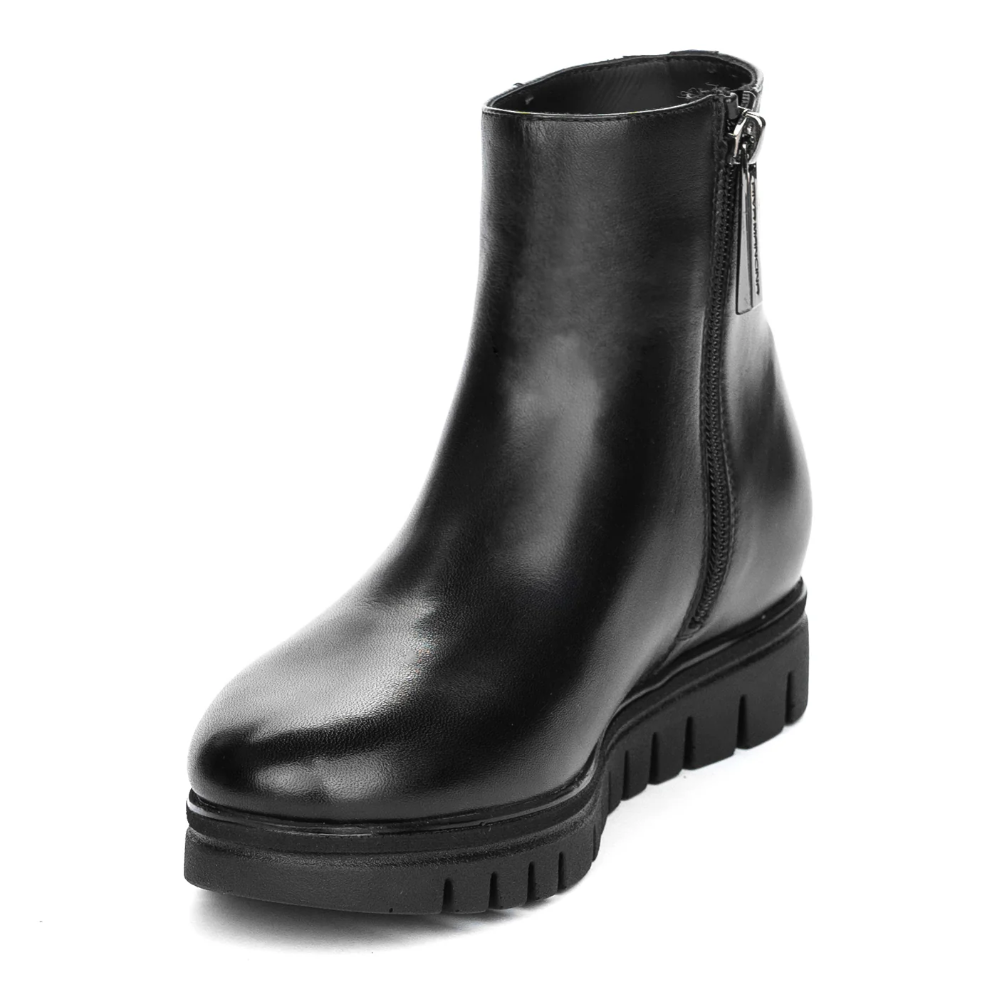 Ghete Dama Negre Simple din Piele Naturala Casual 12514 - Image 3