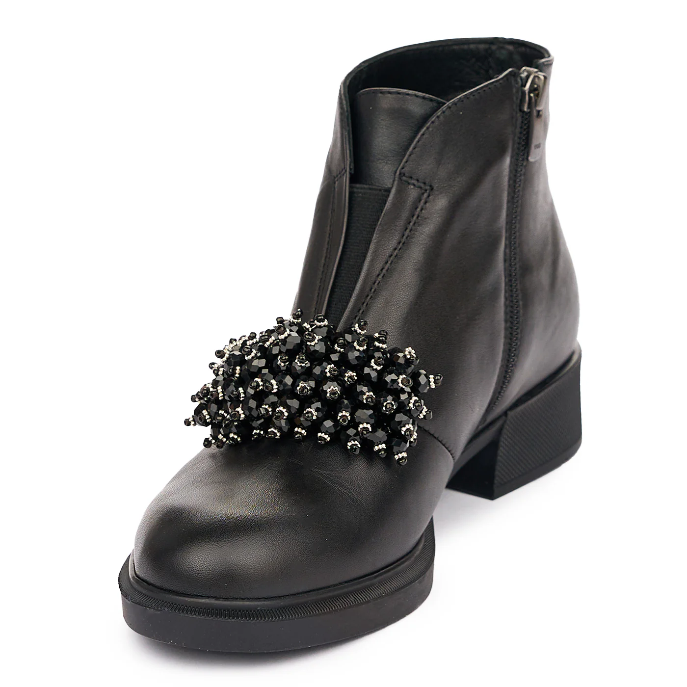Ghete Dama Piele Fara Siret Casual Negre 12022 - Image 3