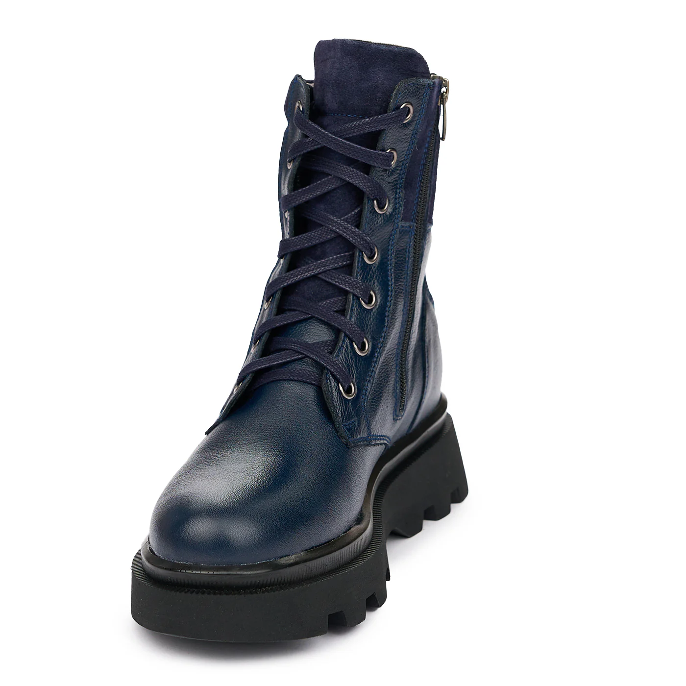 Ghete Dama Piele Naturala Bleumarin Casual cu Siret 12087 - Image 3