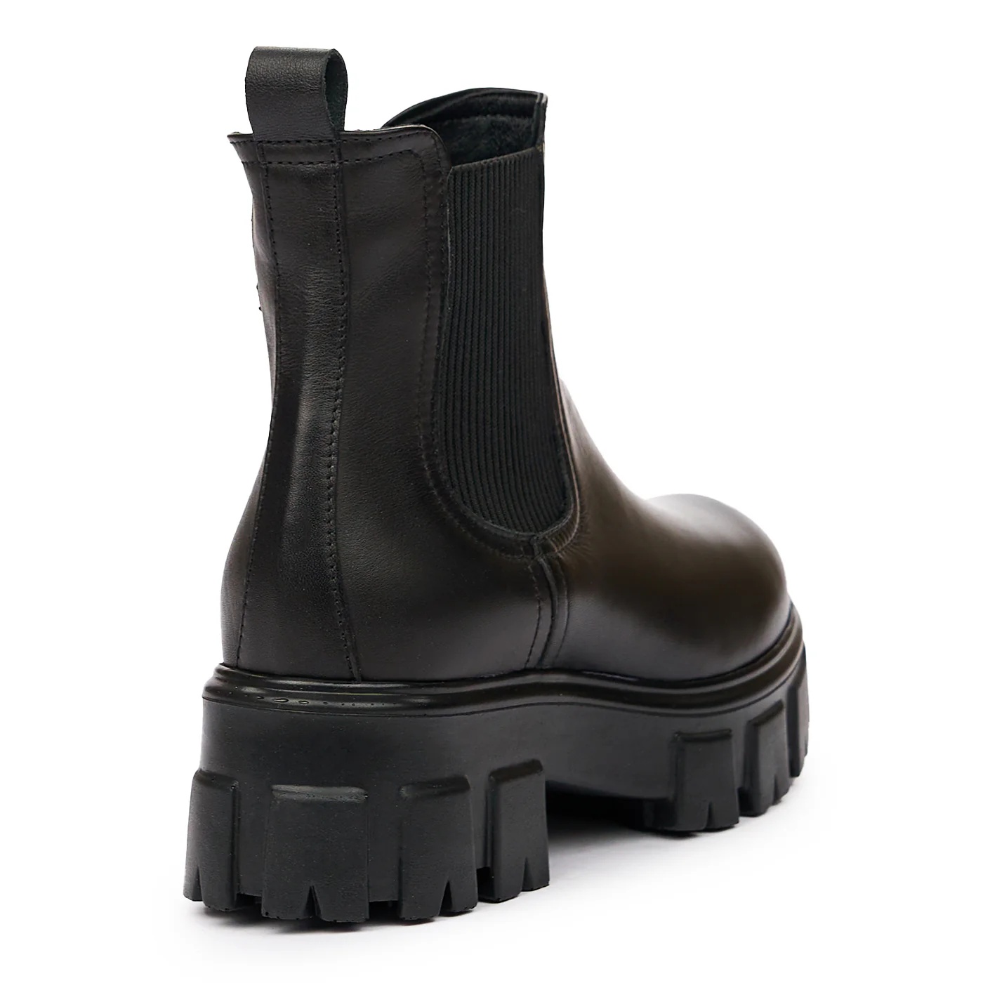 Ghete Dama Piele Naturala cu Toc Gros Negre 8222 - Image 2