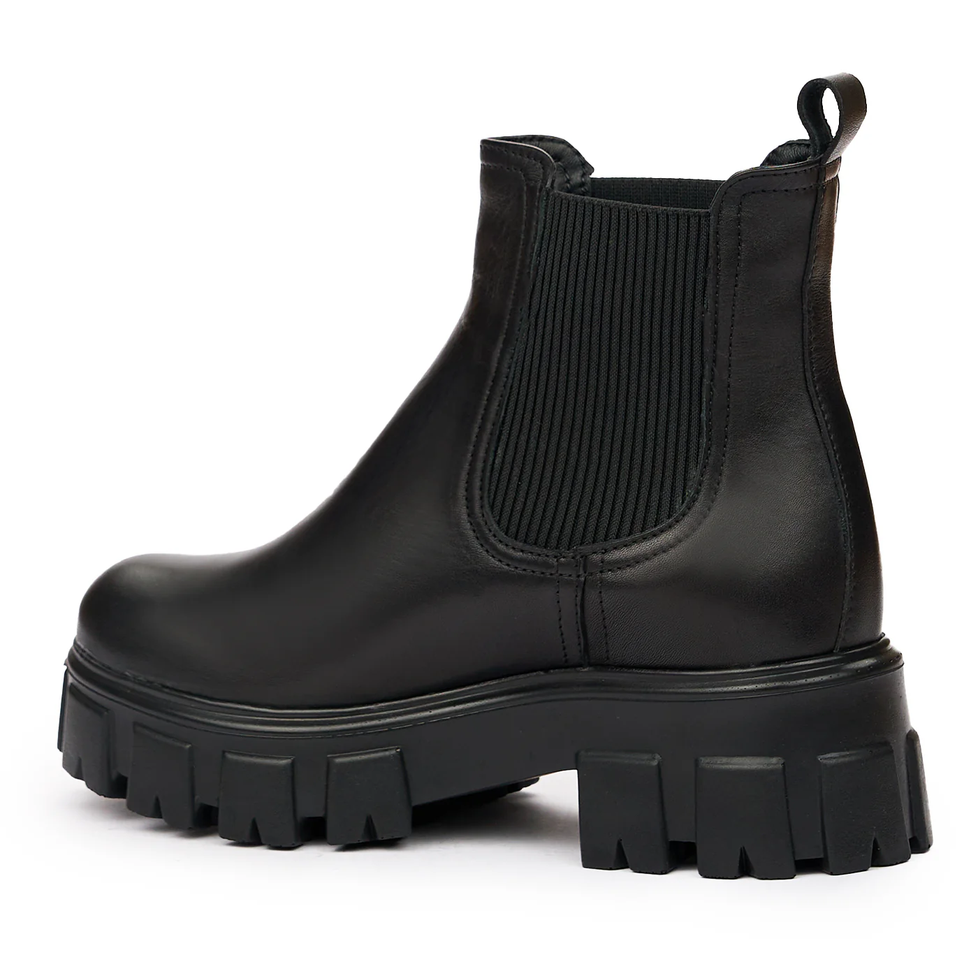 Ghete Dama Piele Naturala cu Toc Gros Negre 8222 - Image 3