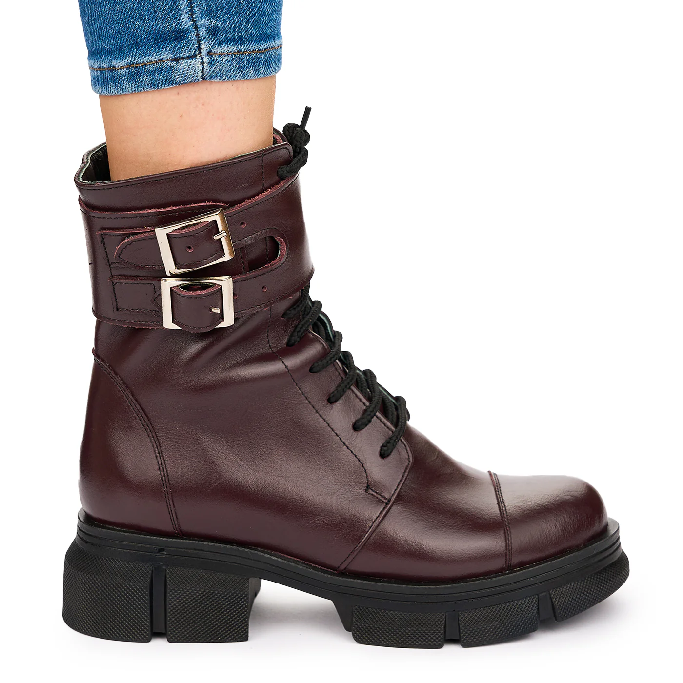 Ghete Dama Piele Visinii Talpa 5 Cm din Piele Naturala 10715