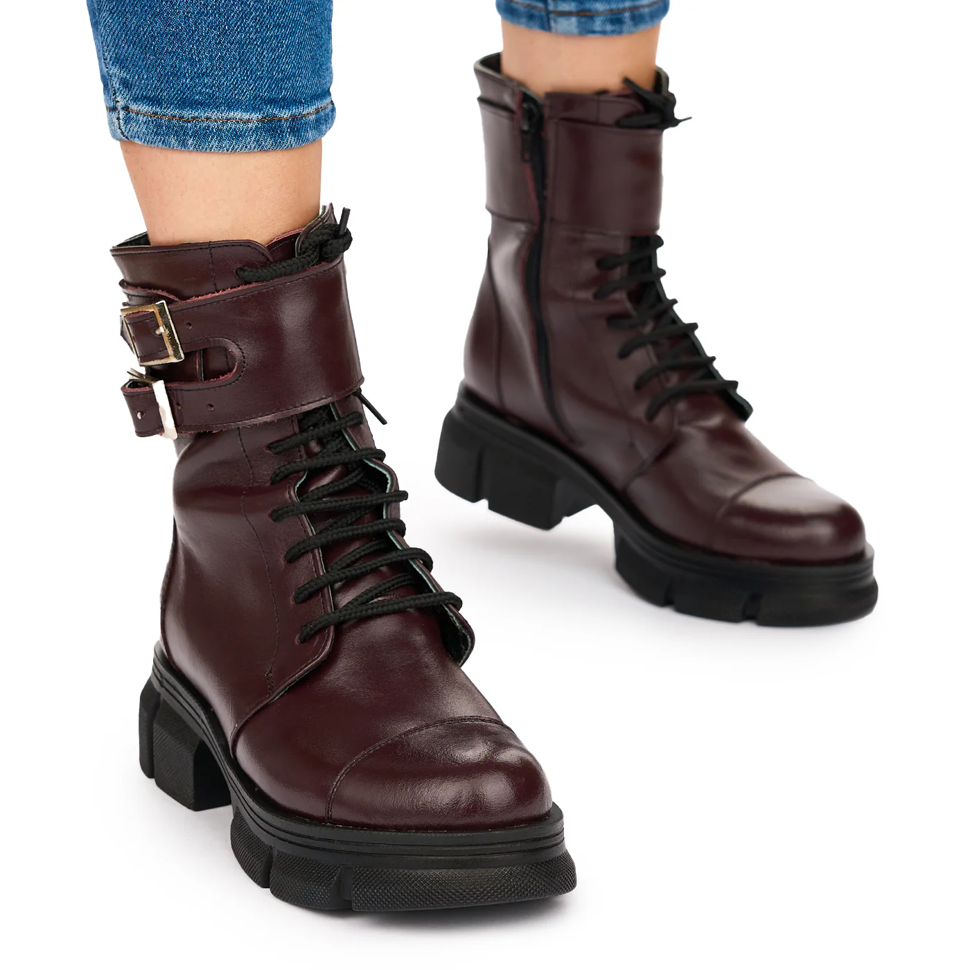 Ghete Dama Piele Visinii Talpa 5 Cm din Piele Naturala 10715 - Image 2