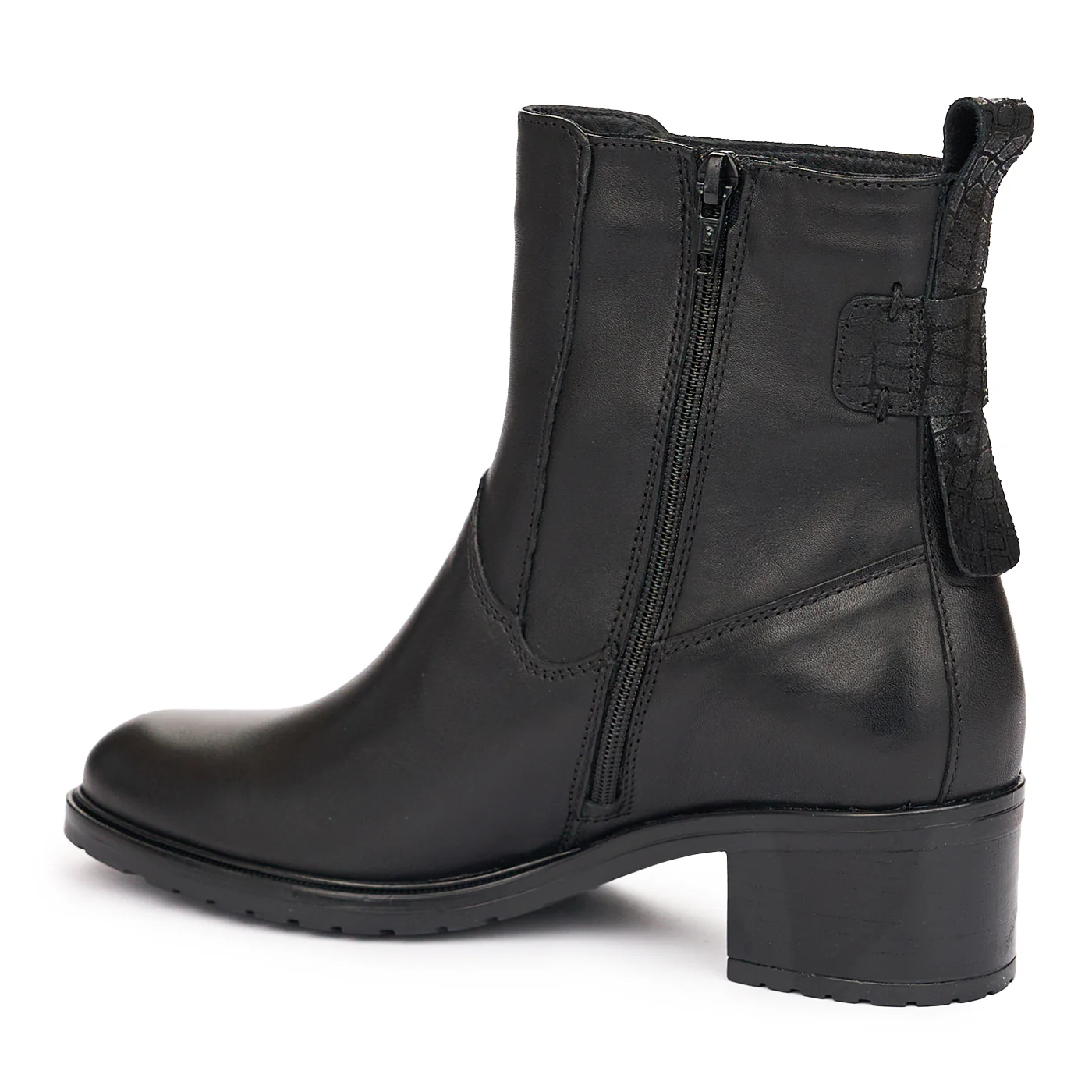 Ghete Dama Toc 5 Cm din Piele Naturala Casual Negri 10947 - Image 2