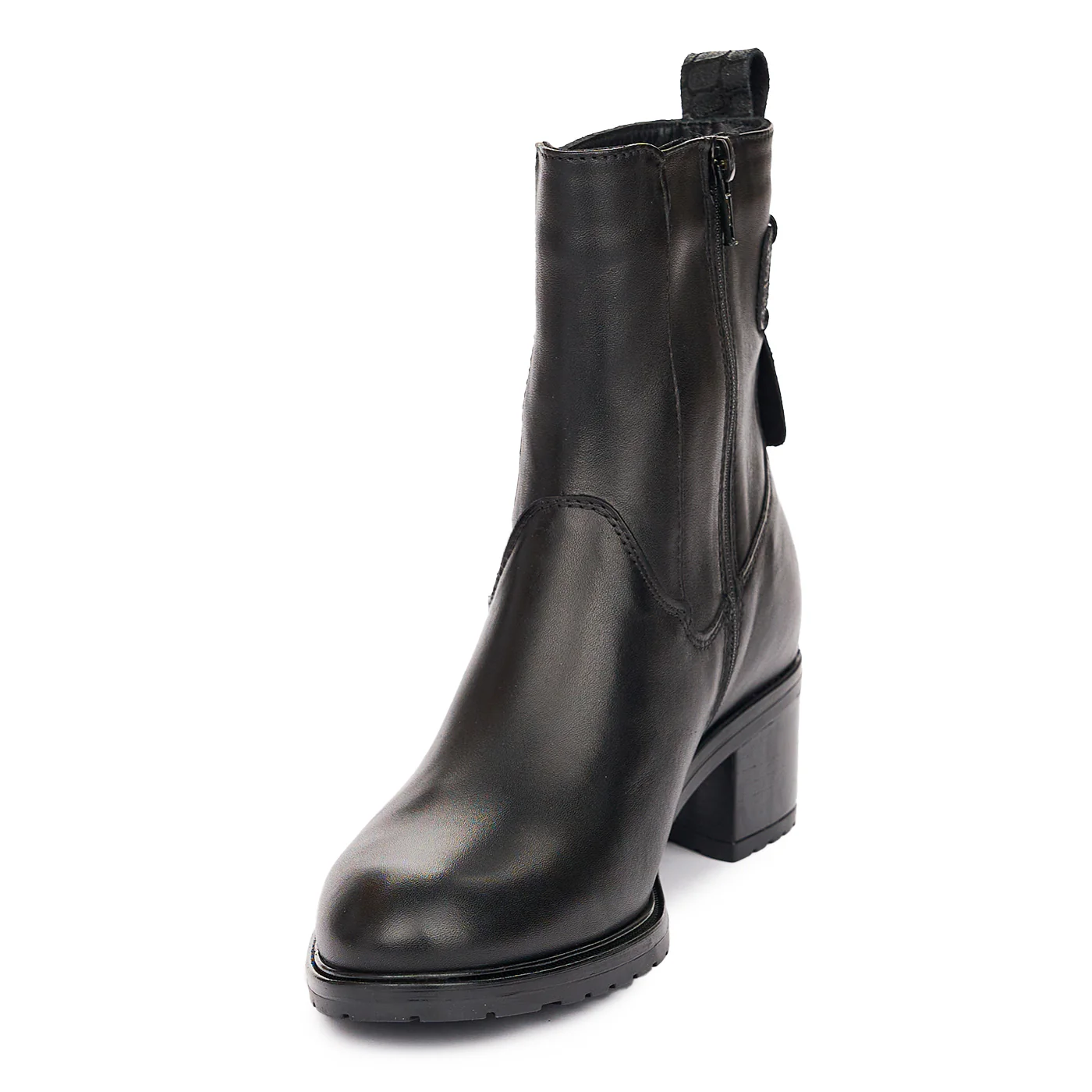 Ghete Dama Toc 5 Cm din Piele Naturala Casual Negri 10947 - Image 3