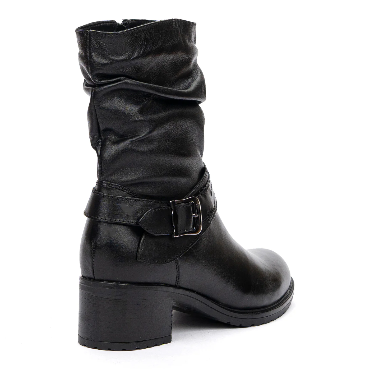 Ghete de Piele cu Toc 5 Cm Negre Casual 8475 - Image 2