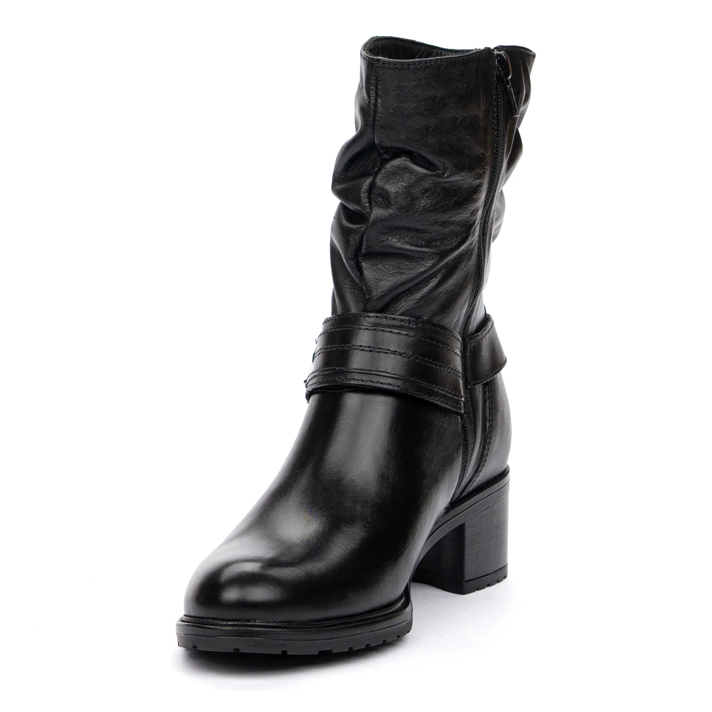 Ghete de Piele cu Toc 5 Cm Negre Casual 8475 - Image 4